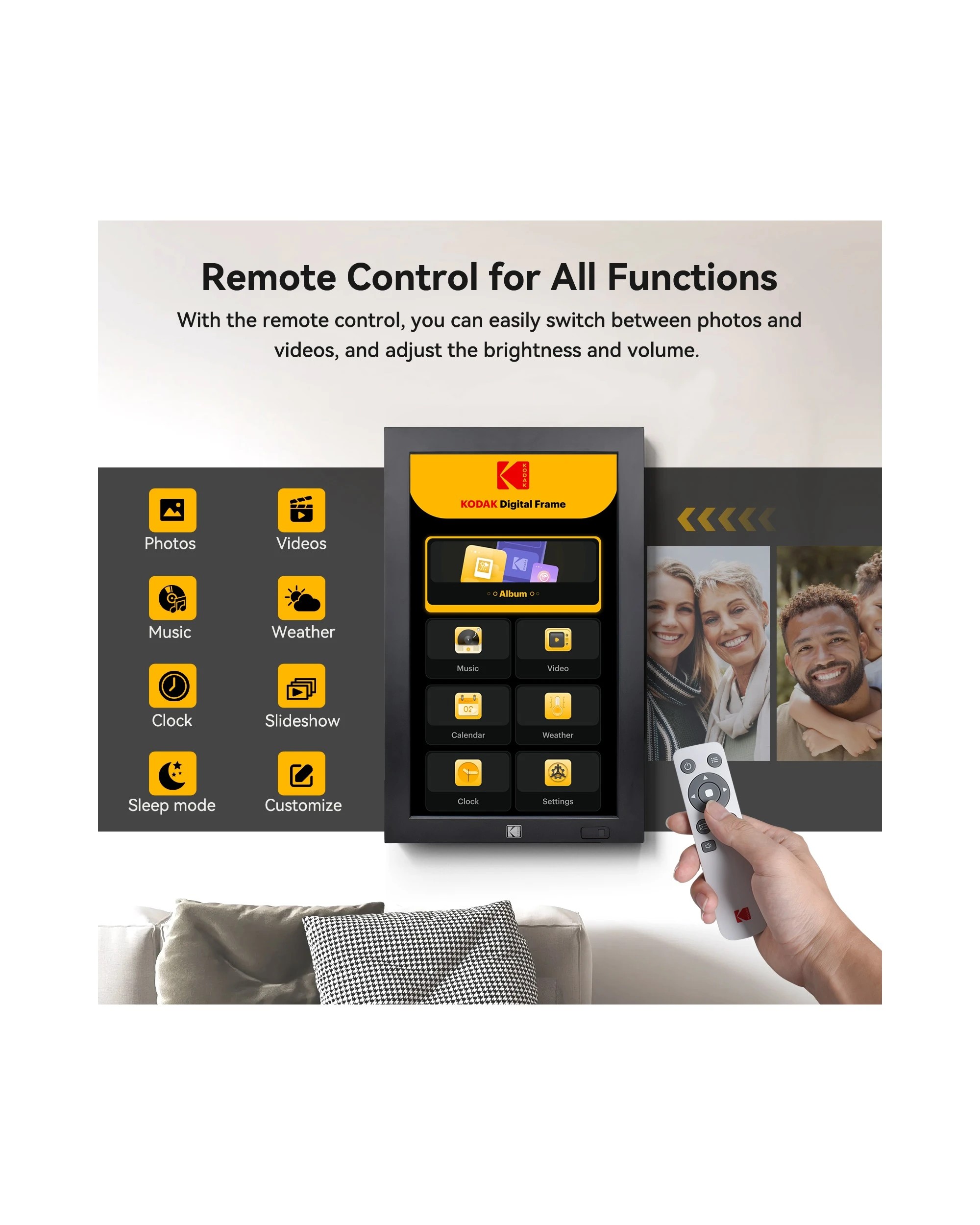 5 Kodak WF173V 17.3 Inch Full HD Wi-Fi Photo Frame, 5 of 6