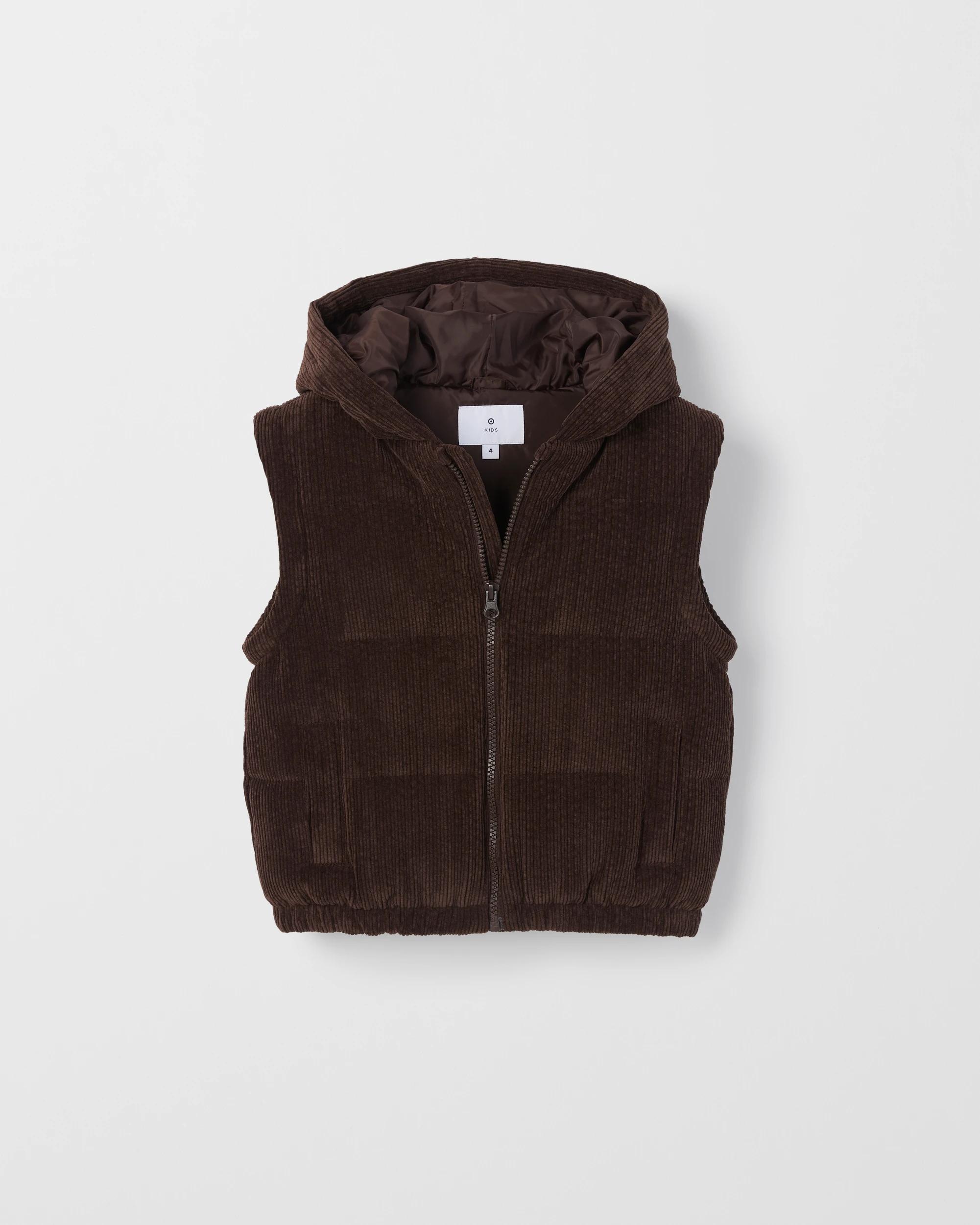6 Target Kids Cord Hooded Jacket with Removable Sleeves BROWN, 6 of 7