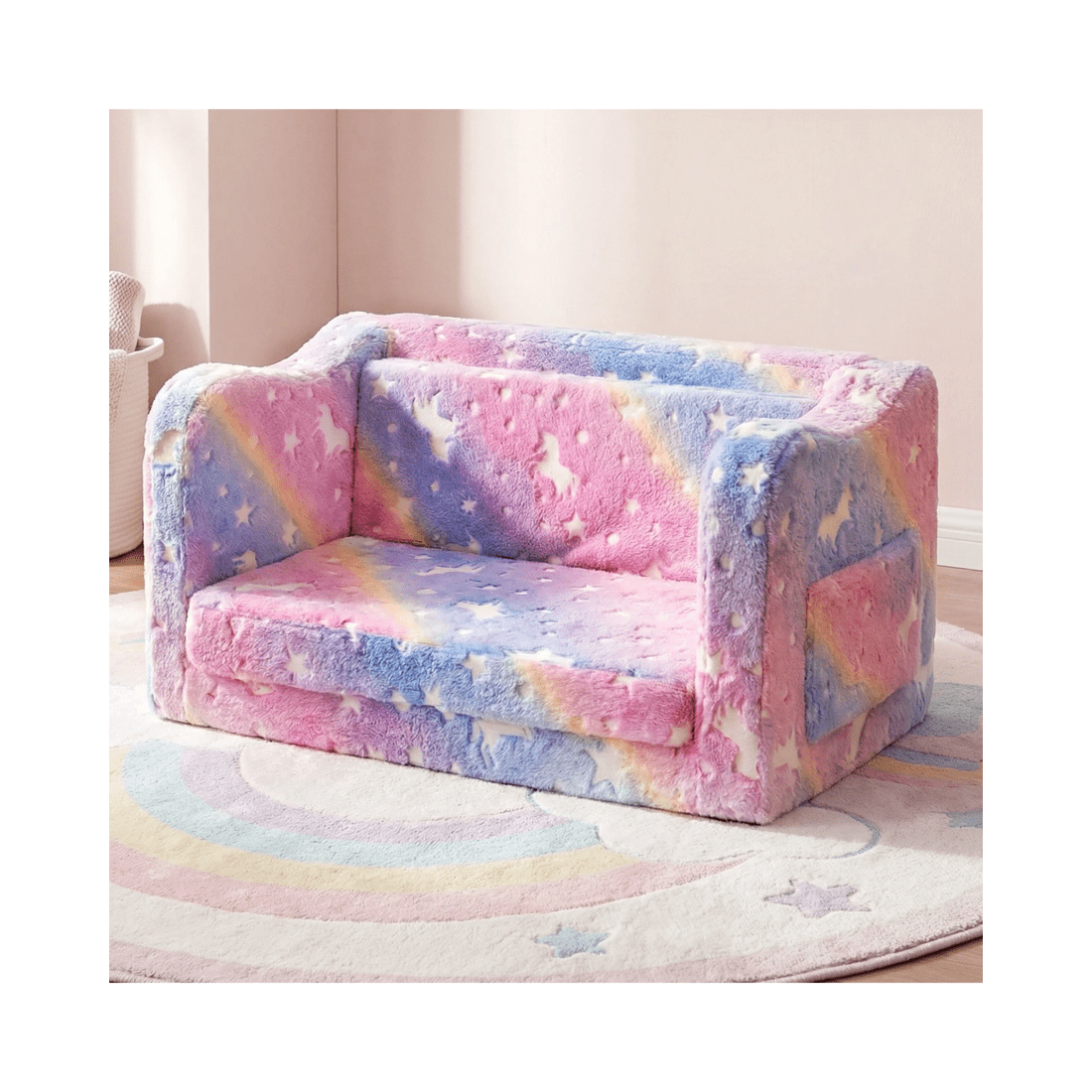 3 Advwin 2-in-1 Kids Flip Open Sofa Couch Foldable Bed, 3 of 8