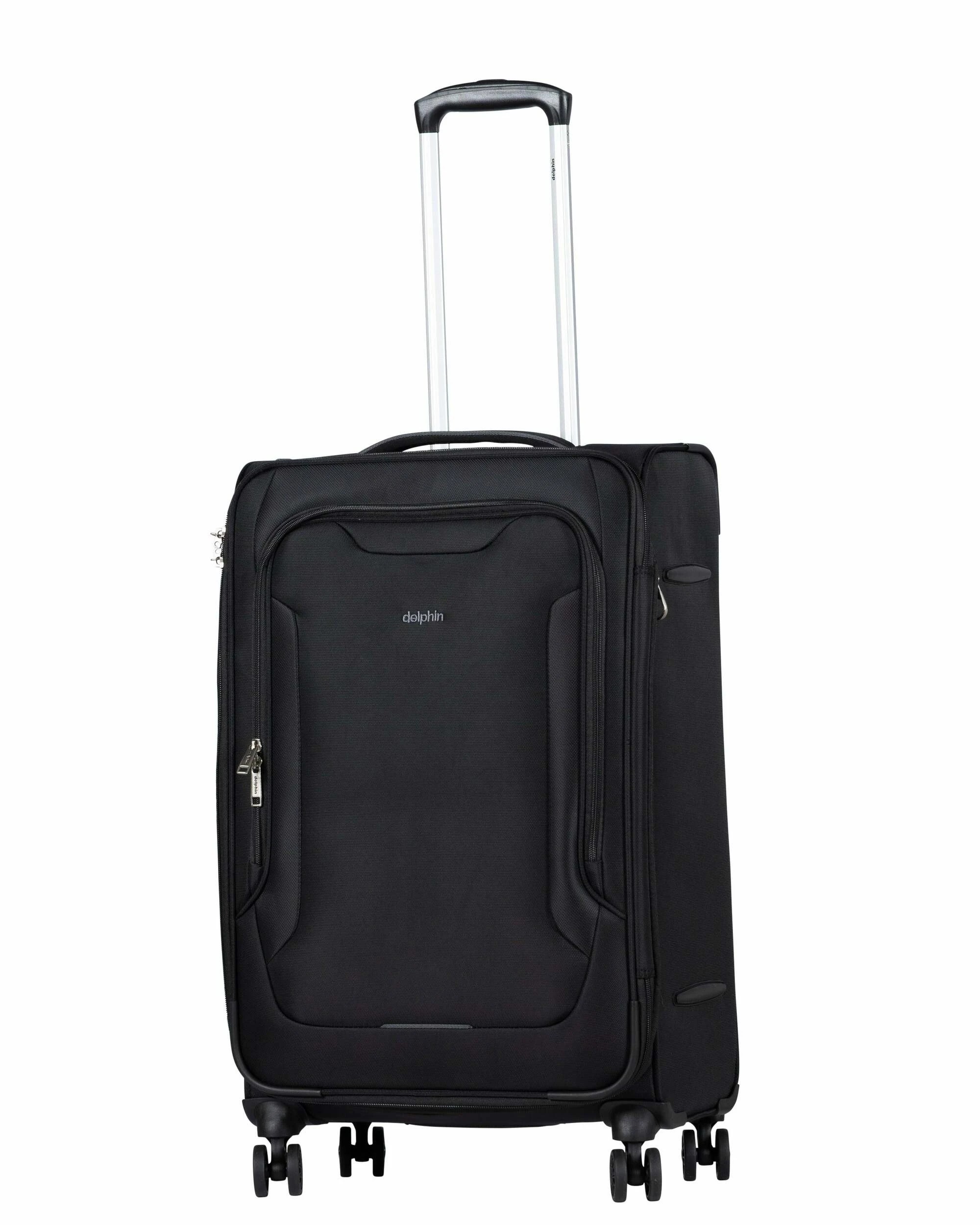 4 Delphin Caspian 2 Softside Medium Spinner Suitcase - 73cm - Black, 4 of 5