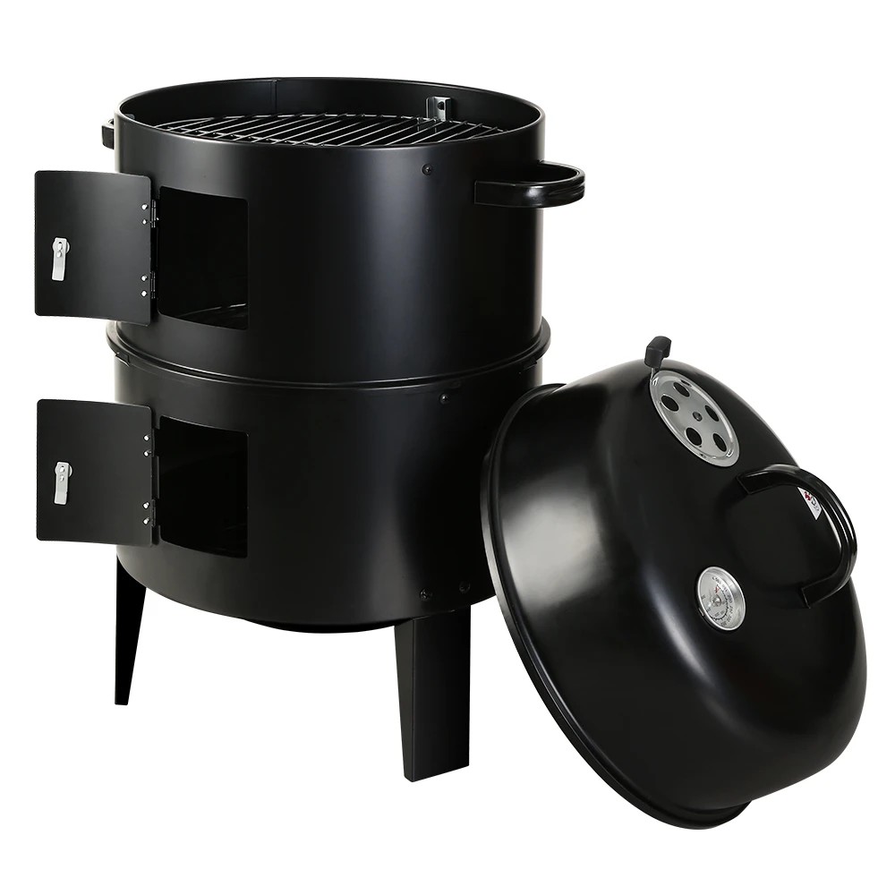 1 Grillz BBQ Grill 3-In-1 Smoker - Black, 1 of 3