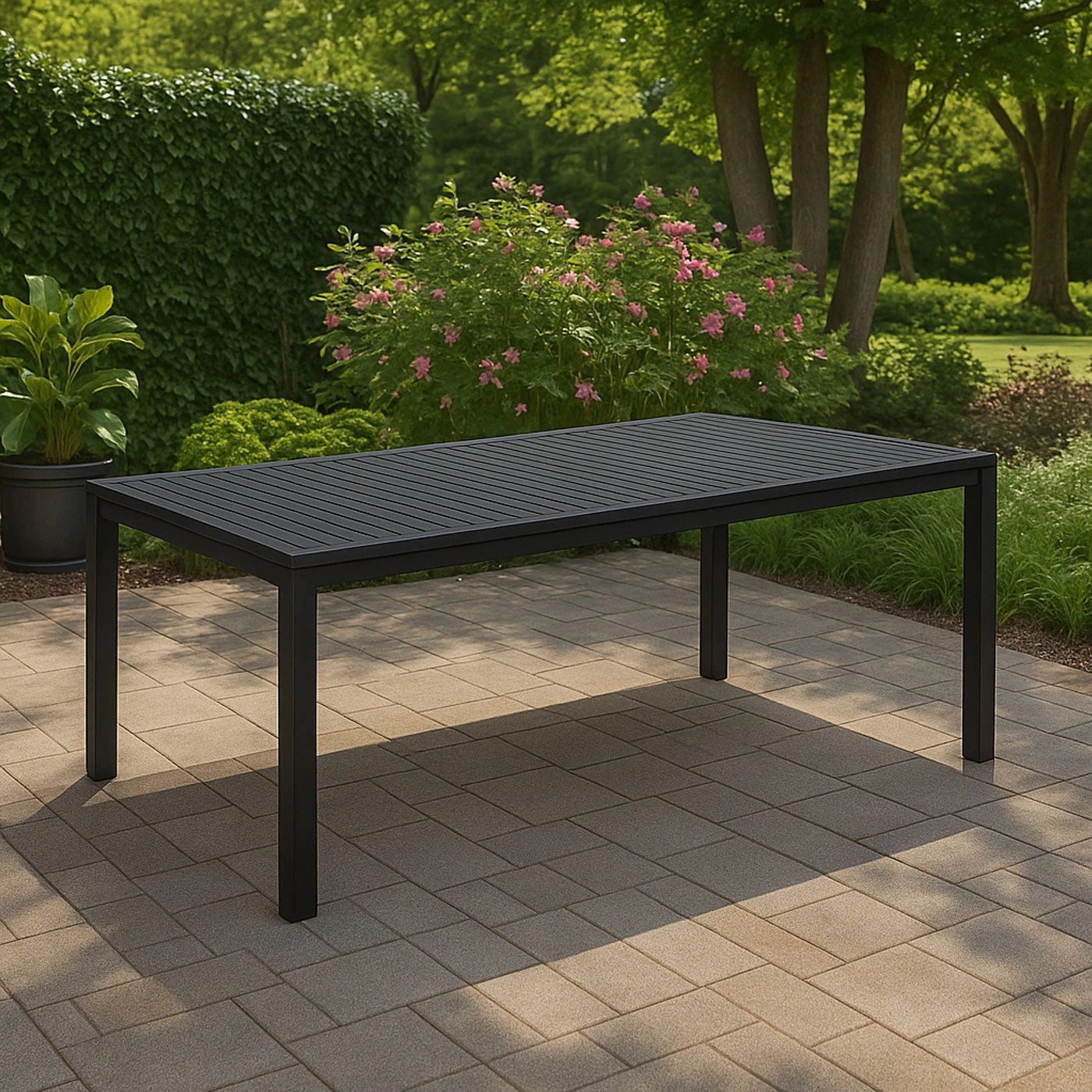 7 Moda Living La Perouse Charcoal Aluminium Outdoor Dining Table (195 x 104 cm) - Charcoal, 7 of 7