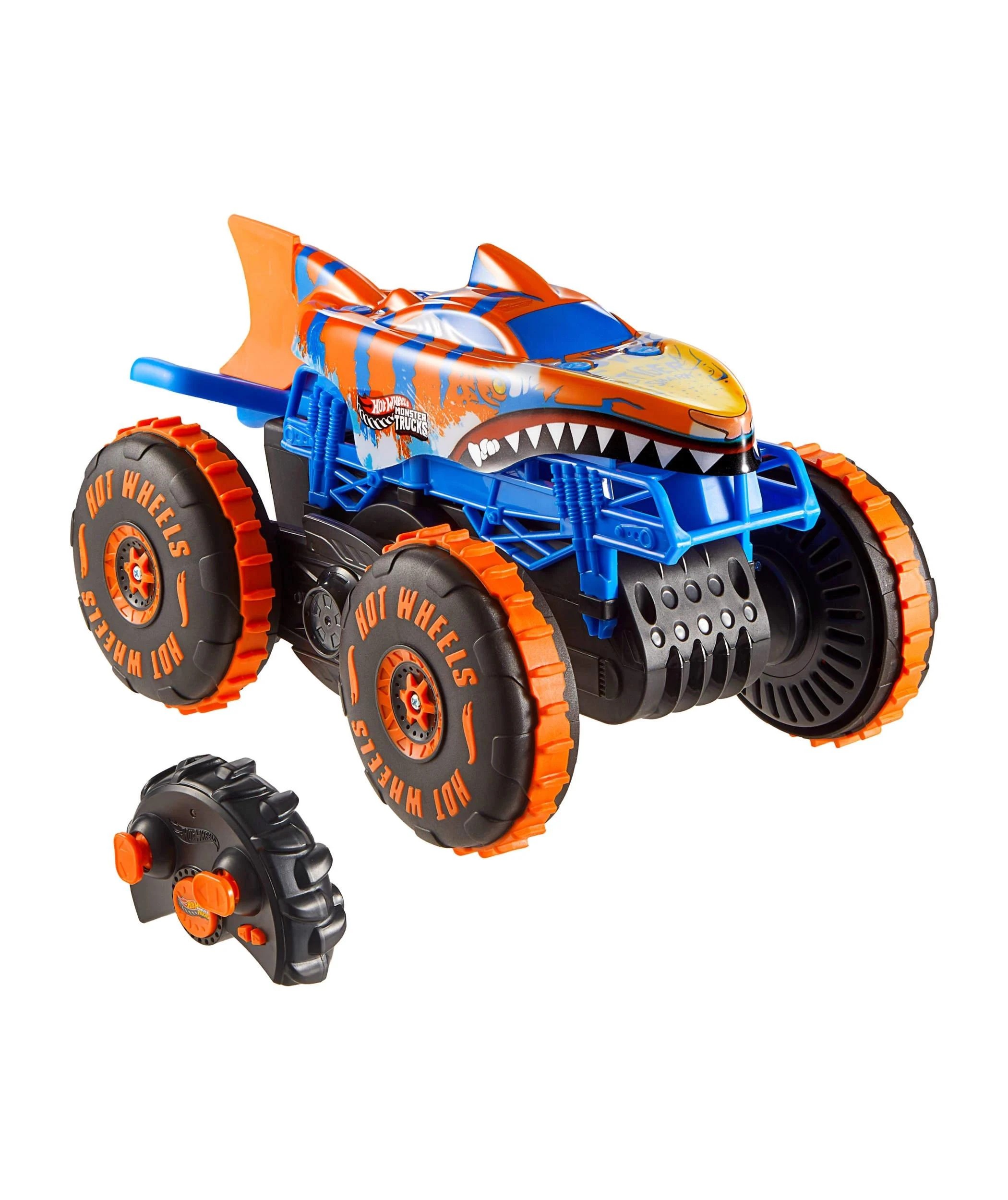 2 Mattel Hot Wheels Monster Trucks Tiger Shark Climber RC Vehicle - Multi, 2 of 6