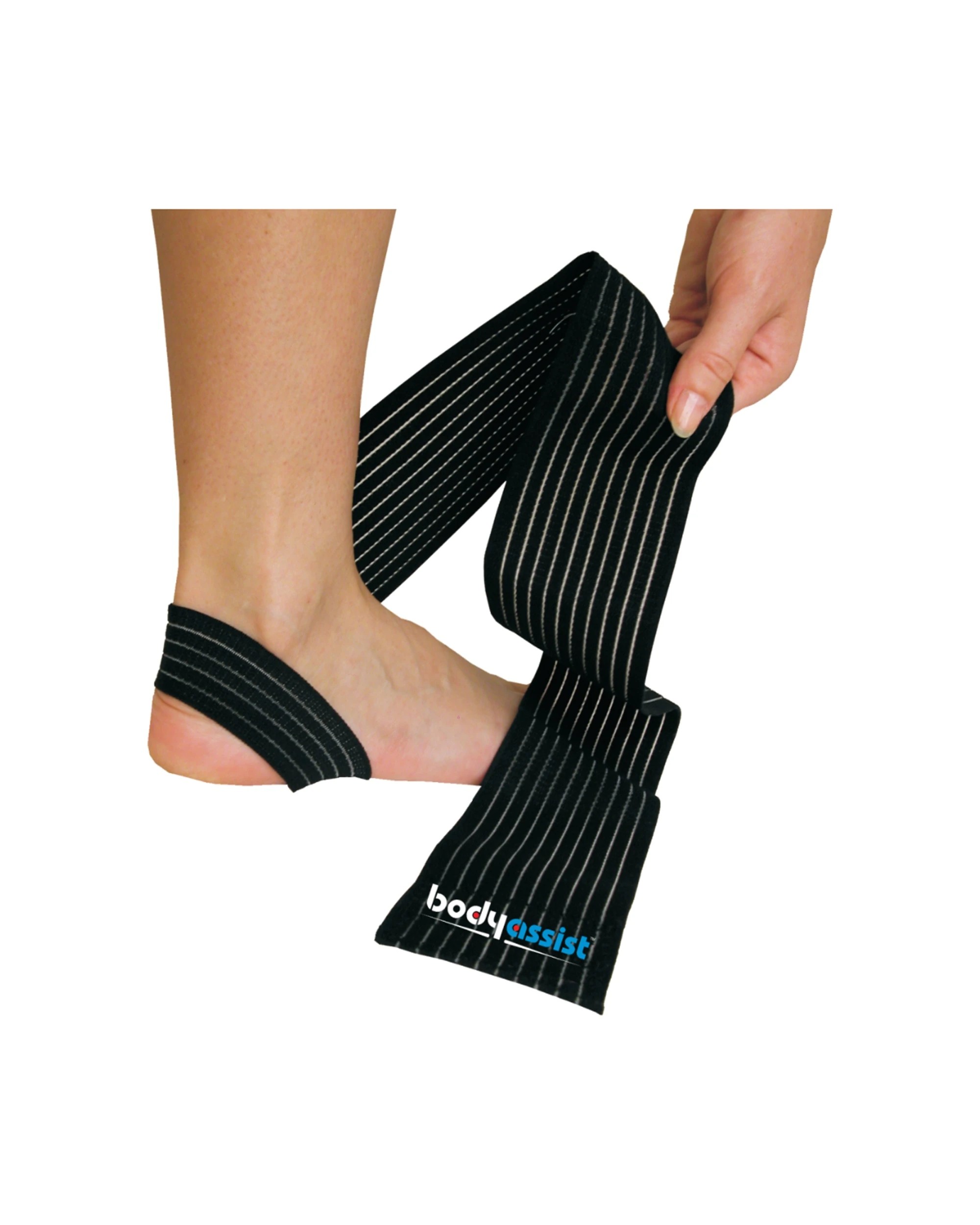 1 Bodyassist Elastic Ankle Wrap With Loop Anchor One Size Fits Most - Black - Black, 1 of 1