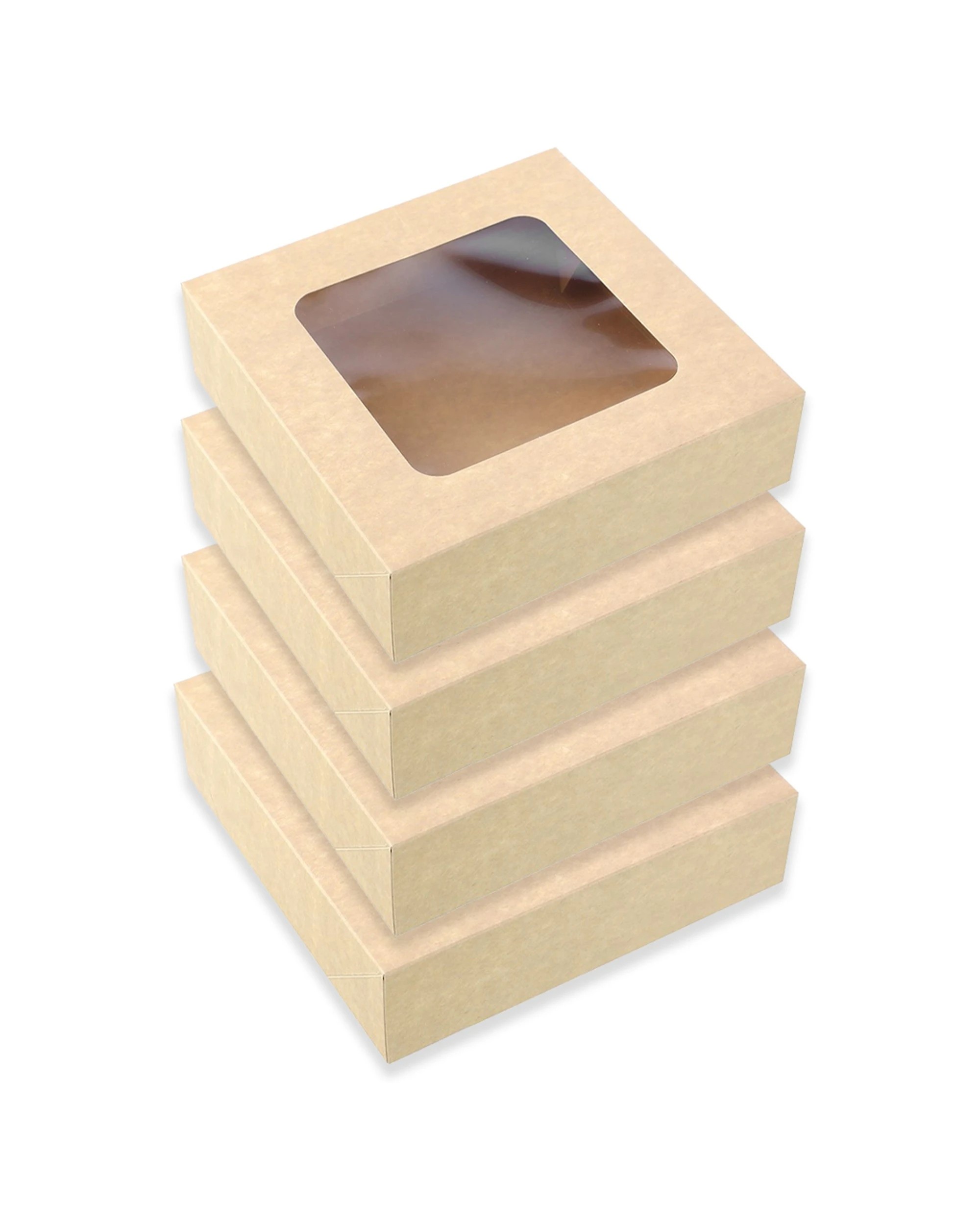 1 4pc Lemon And Lime 23cm Eco Kraft Disposable Catering 3.2l Lidded Grazing Box
 - Brown, 1 of 6