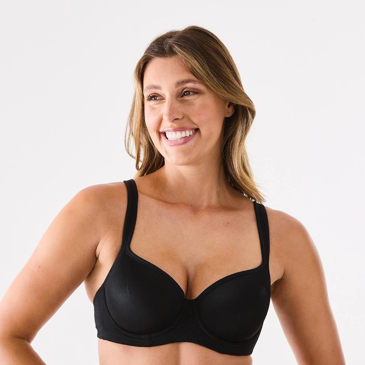 8 2 Pack Active Womens Sports Underwire Padded Medium Support Bra BLACK, WHITE, 8 of 9