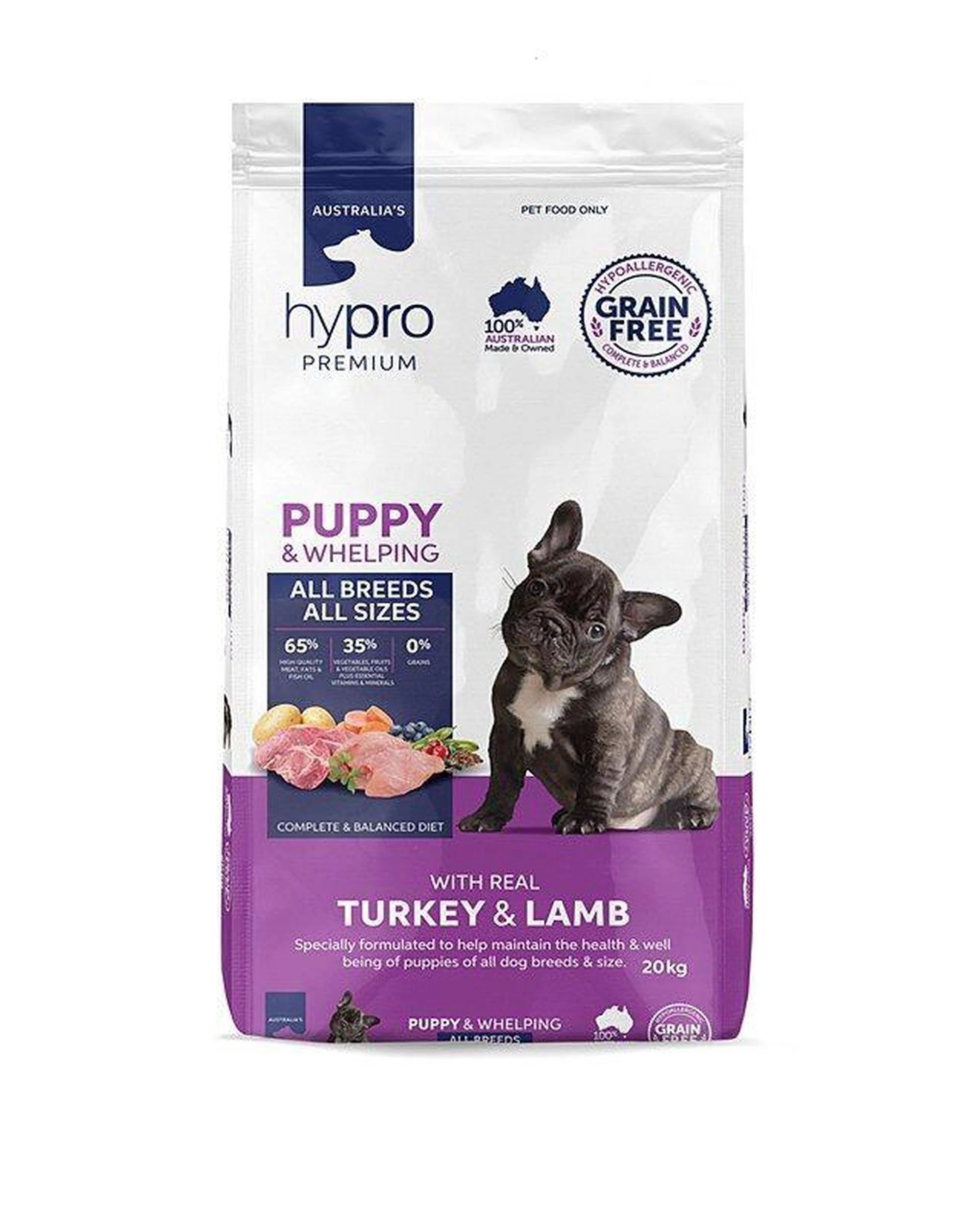 1 Hypro Premium Puppy All Breeds Grain-Free Dry Dog Food Turkey & Lamb 20kg, 1 of 1