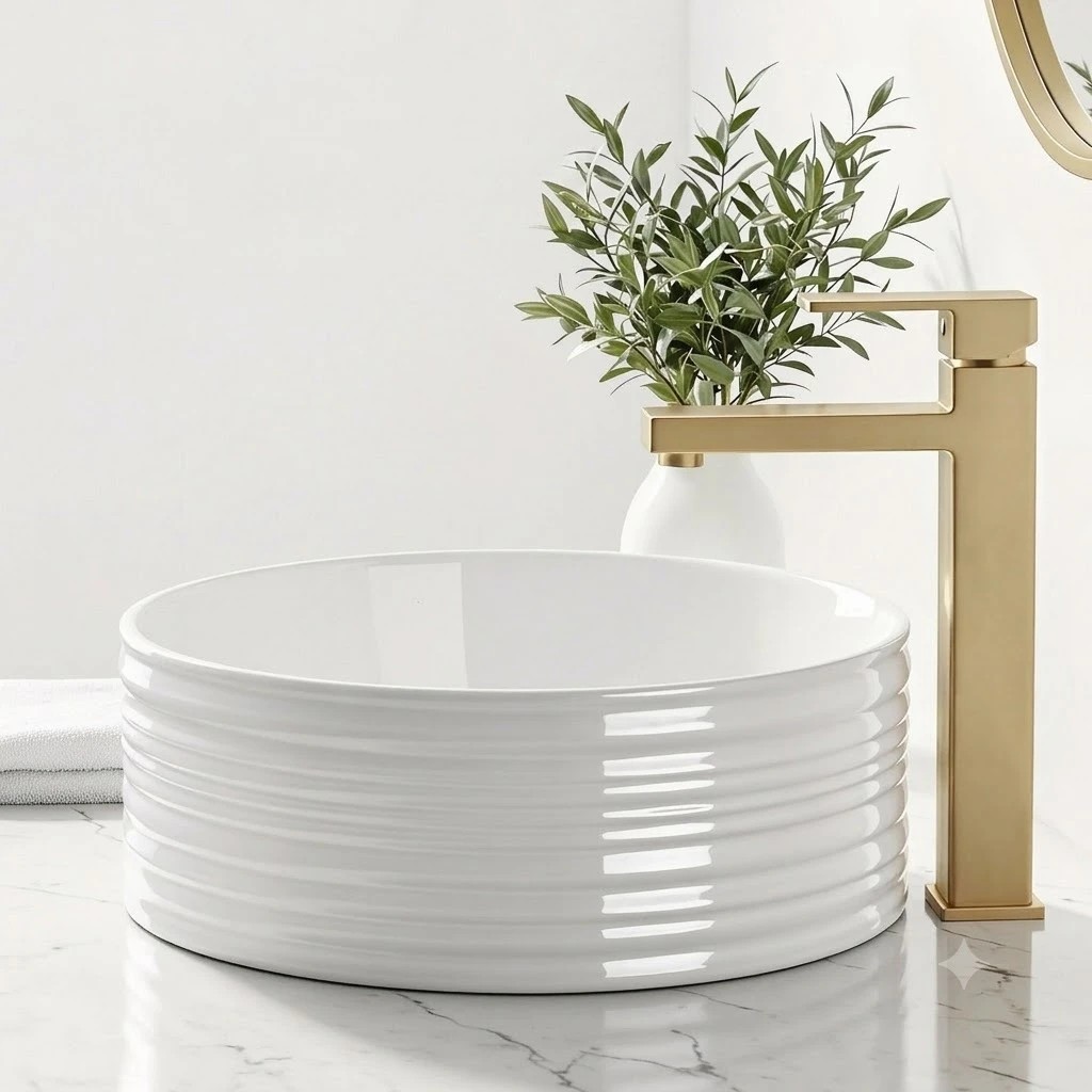 6 Cefito Bathroom Basin Vanity Sink Vessel Ceramic White Round Countertop 36cm - White, 6 of 9