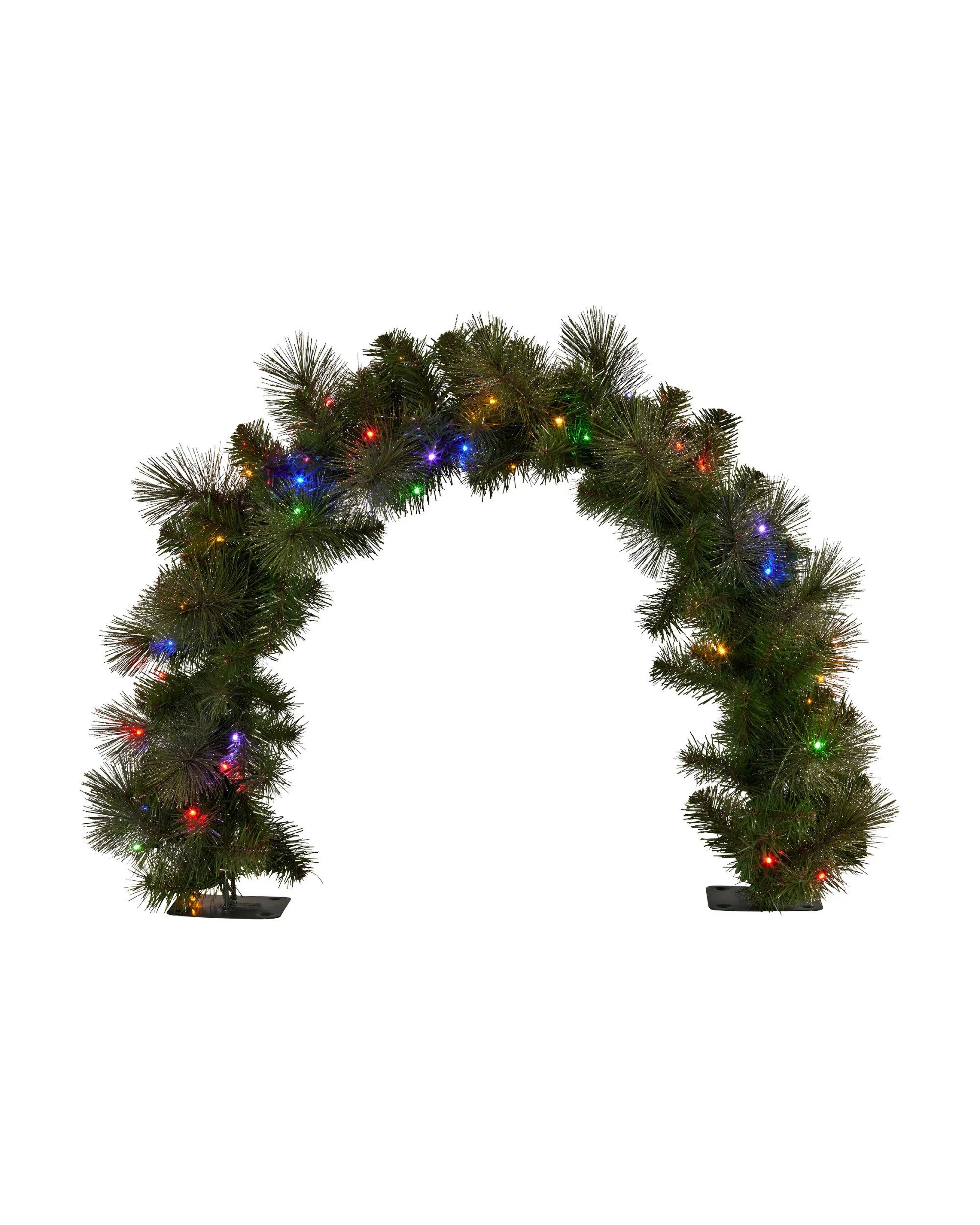 1 Christabelle 60cm Tabletop Christmas Archway Garland With Led Lights Gold Mantle Decoration Ornament, 1 of 7