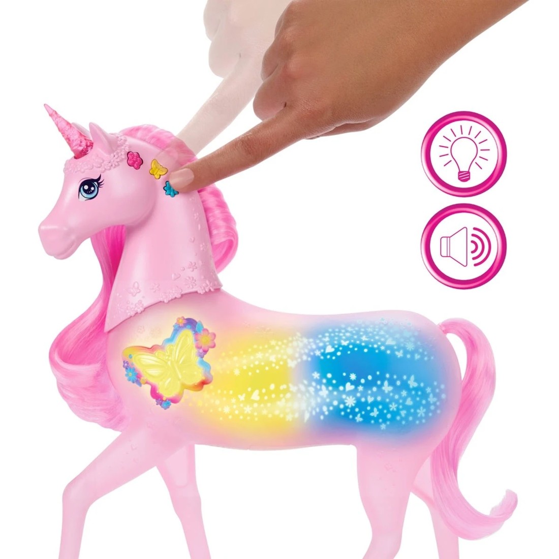 3 Barbie Sparkle Lights Unicorn Toy, 3 of 6