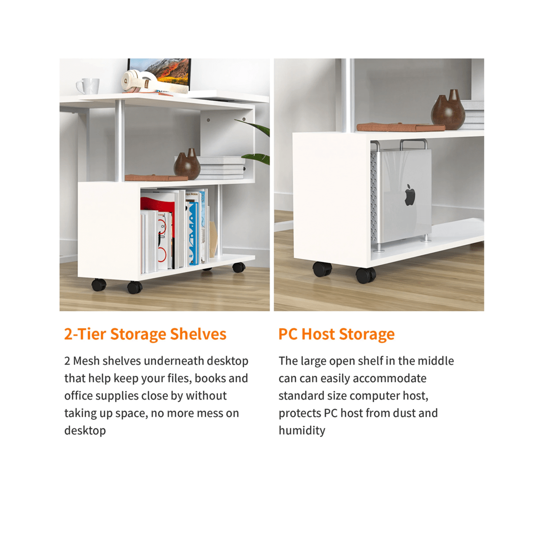 5 Advwin 360° Rotating L-shaped Computer Office Desk, 5 of 8