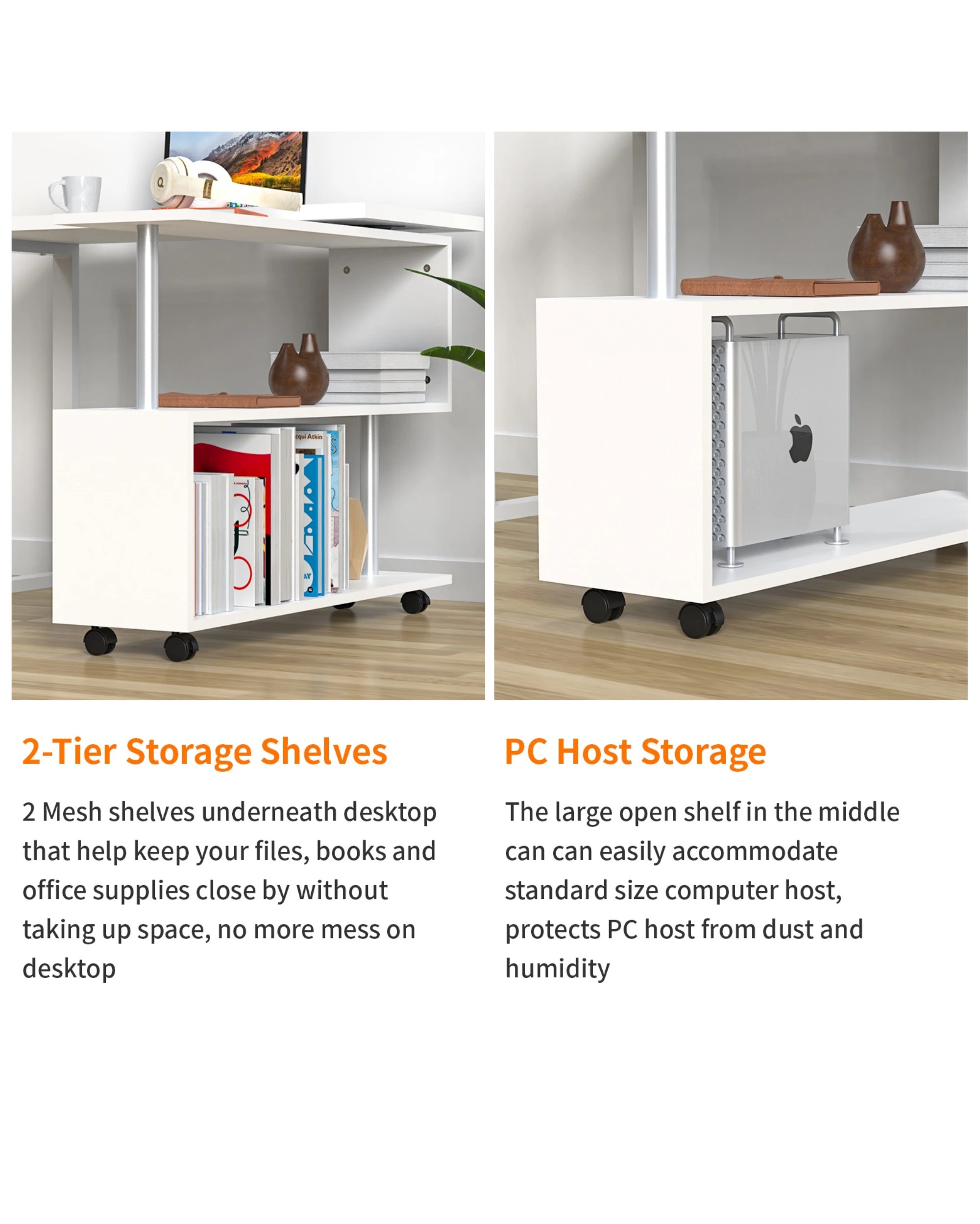 5 Advwin 360 Rotating L-shaped Computer Office Desk, 5 of 8