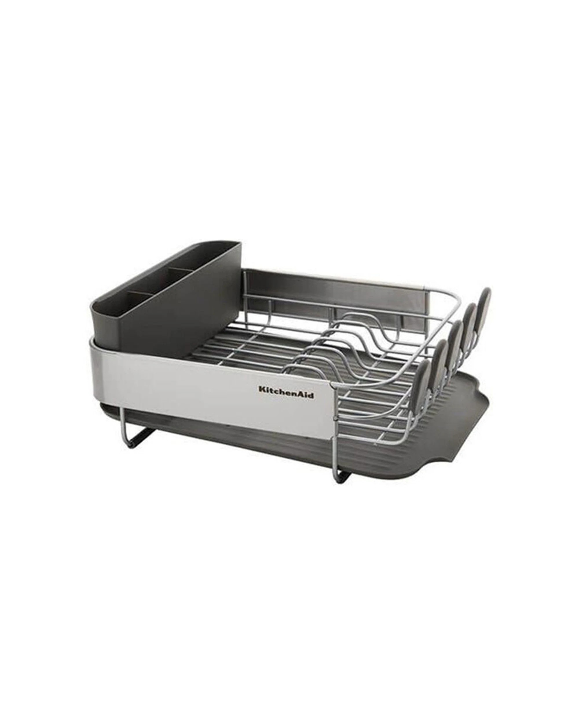 1 KitchenAid Three Compartment Compact Dish Sink Drying Rack - Charcoal, 1 of 5