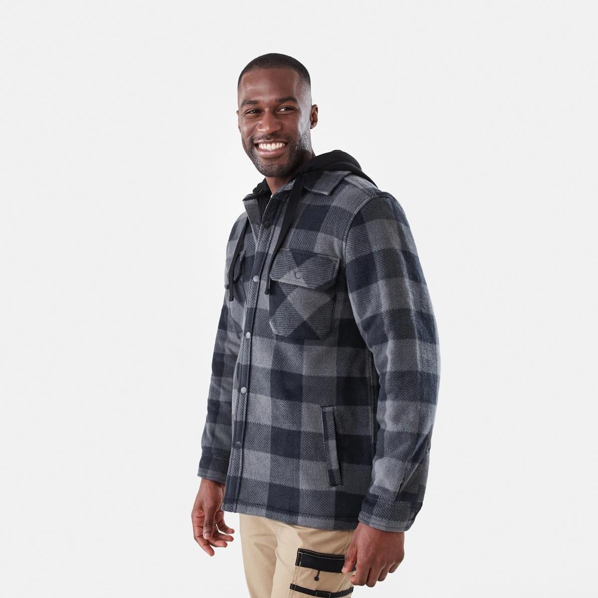 3 Workwear Padded Industrial Jacket Black Chk, 3 of 8