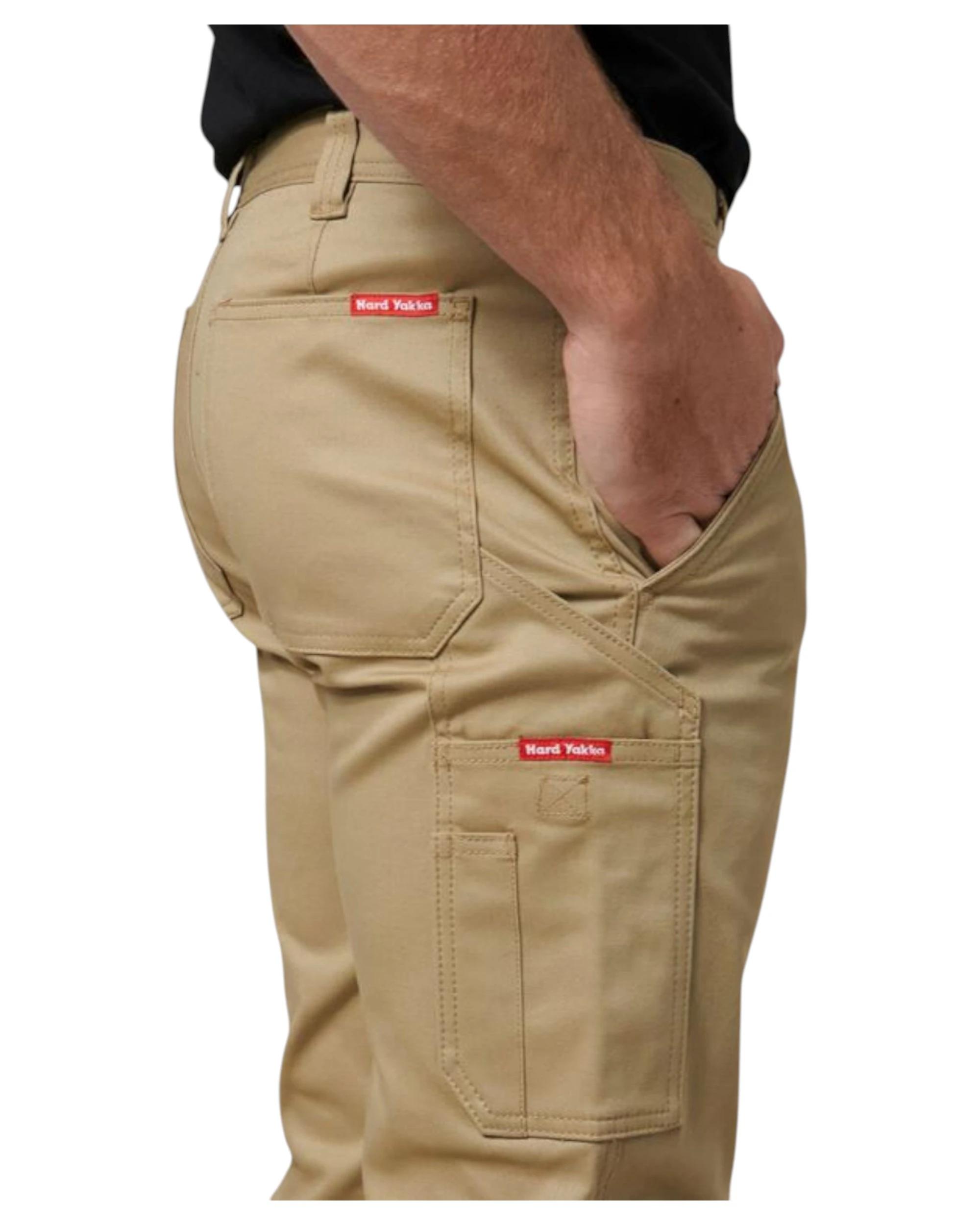 5 Hard Yakka Mens Core Basic Stretch Cargo Pant Workwear Khaki KHAKI, 5 of 6