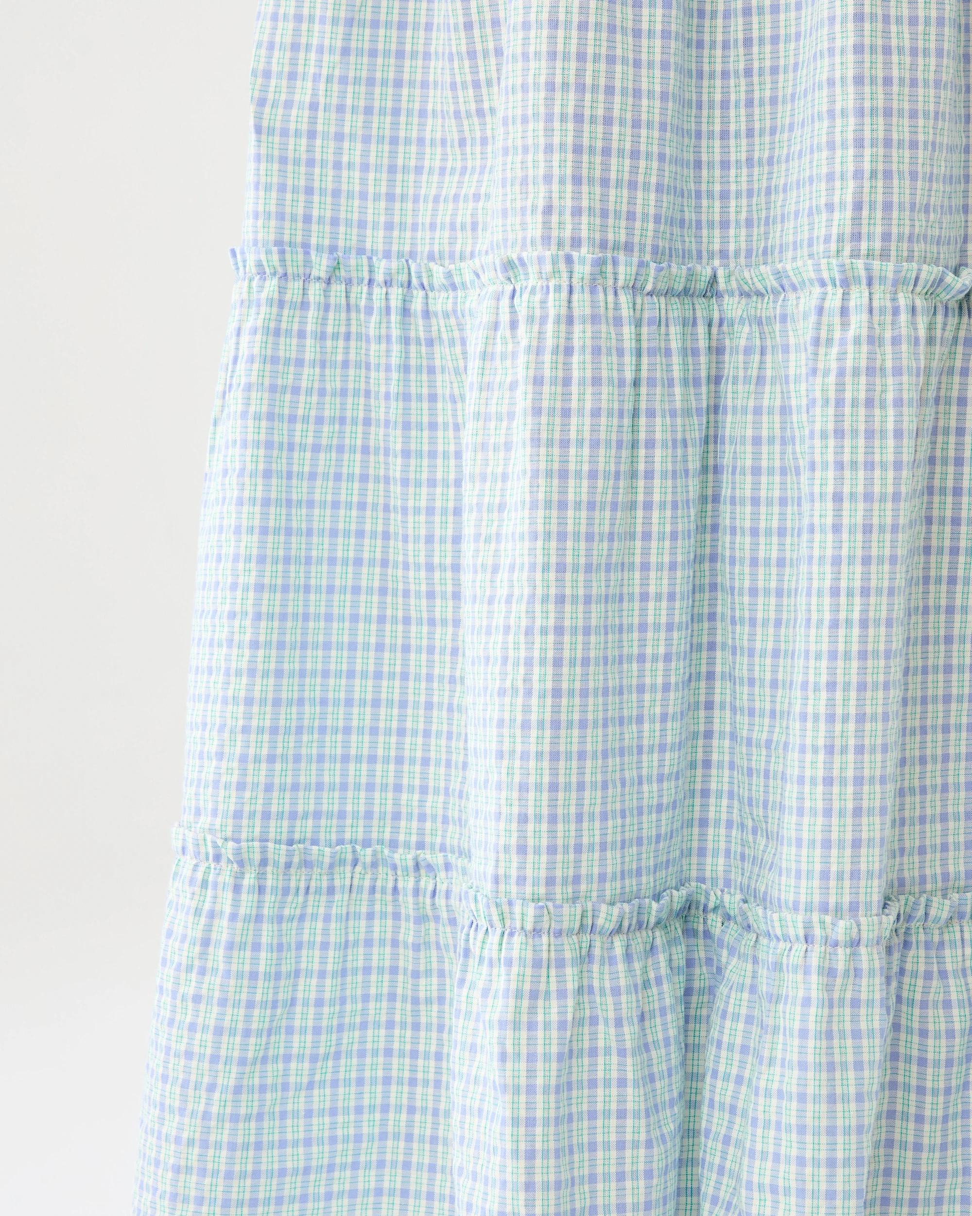 5 Tiered Check Maxi Skirt Blu Check, 5 of 7