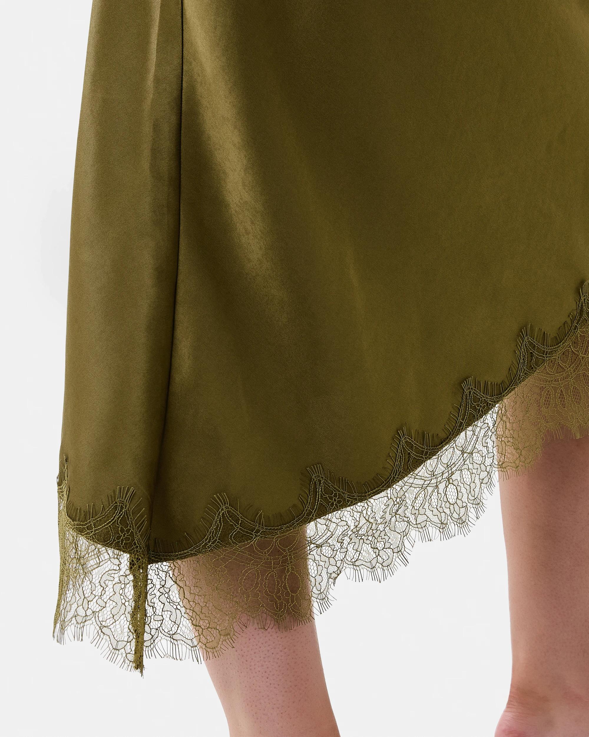 5 Lace Trim Satin Skirt Charte Grn, 5 of 6