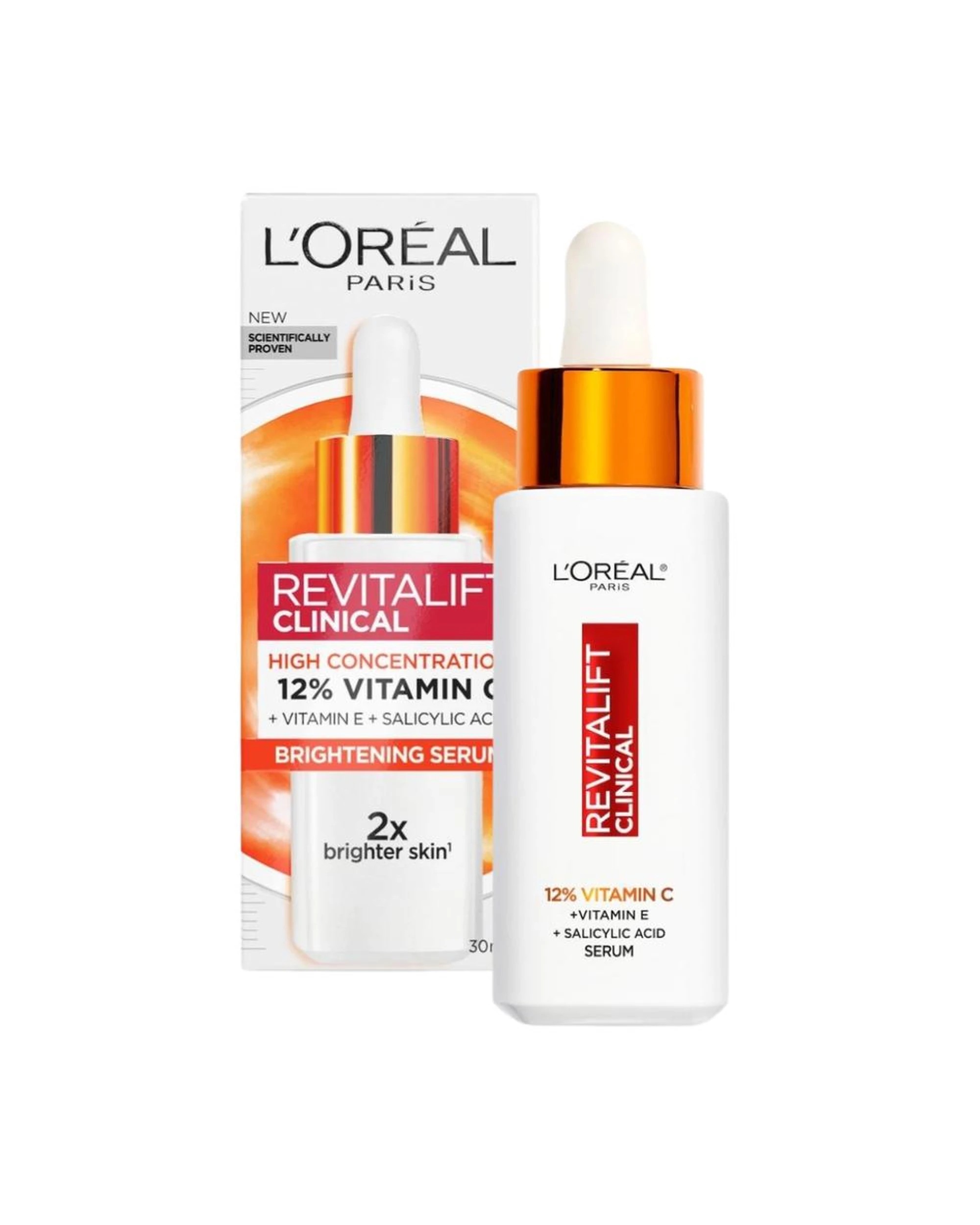 1 L'Oreal Paris Revitalift Clinical 12% Pure Vitamin C Brightening Serum 30mL, 1 of 2
