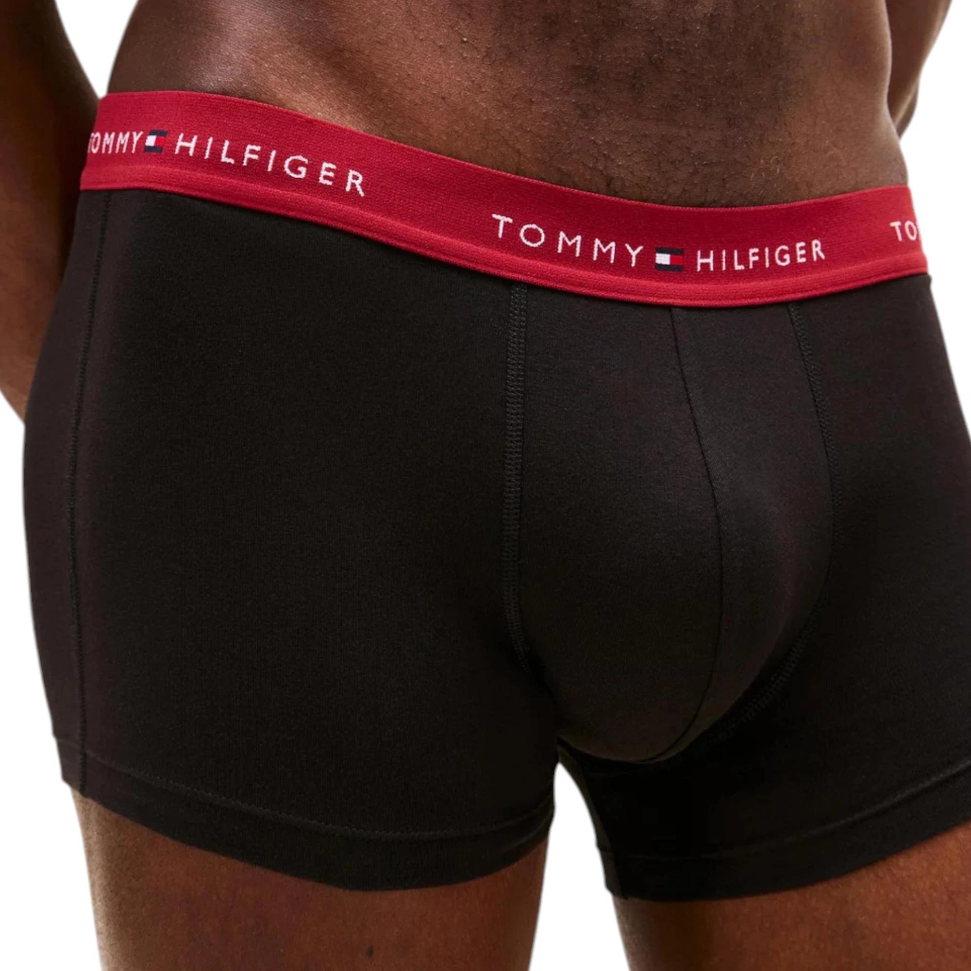 7 Tommy Hilfiger 3 Pack Mens Essential Cotton Boxer Trunks Underwear BLACK MULTI, 7 of 7