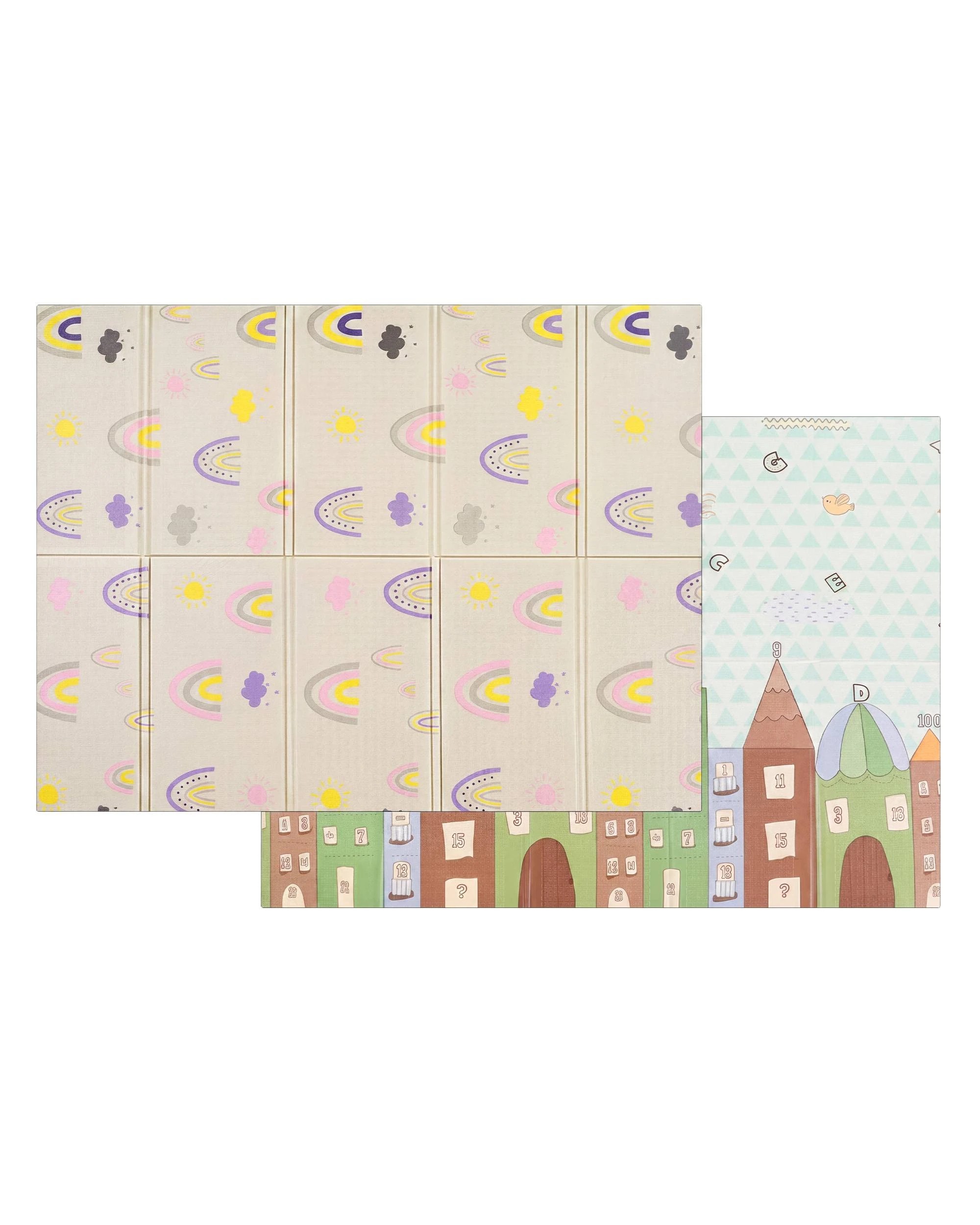 1 Playpals Reversible Kids Play Mat Foldable Baby Crawling Floor Pad XPE Foam Non-slip Carpet Rainy, 1 of 10