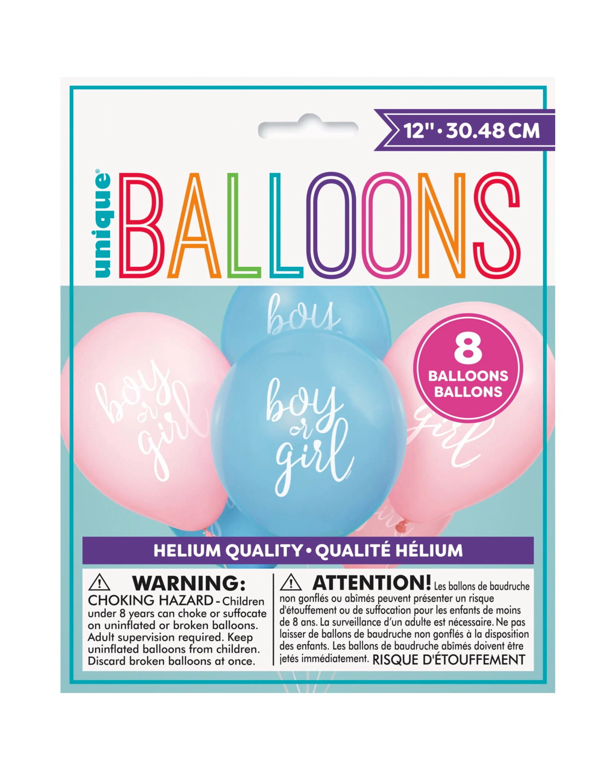2 Unique Boy or Girl? Balloons Pack of 8, 2 of 2