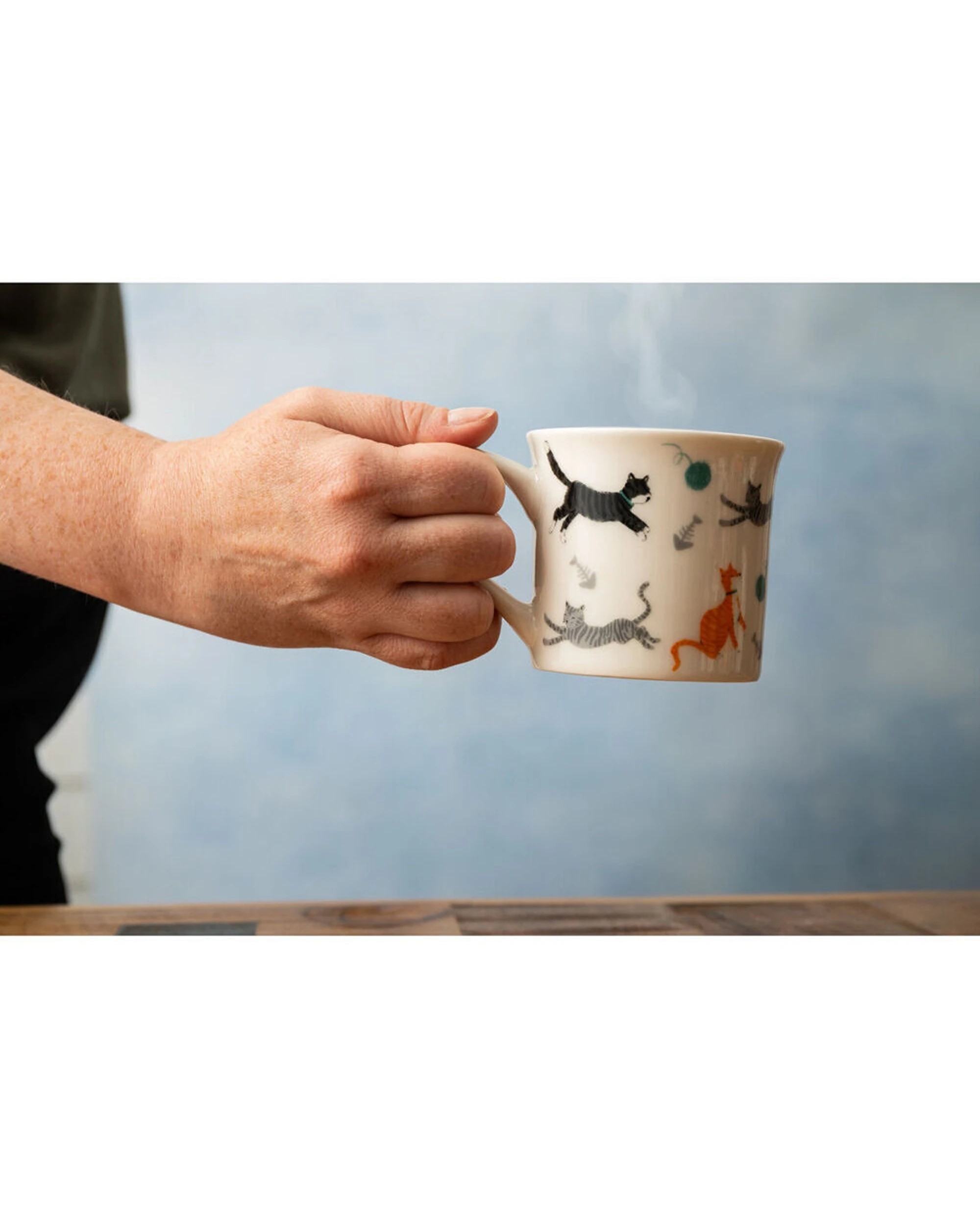 5 Mikasa 8PK Cat Fluted Coffee Mug Cup 250ml Fine China Microwave Dishwasher Safe - Multi, 5 of 6