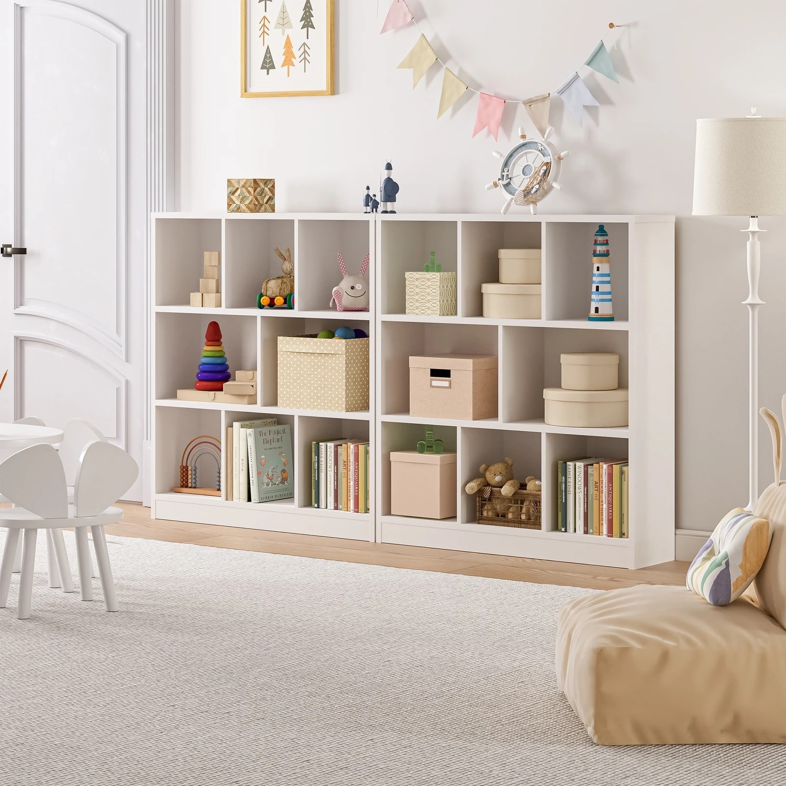3 Oikiture Bookshelf Bookcase Display Shelves Unit Storage Organizer Stand
 - White, 3 of 9