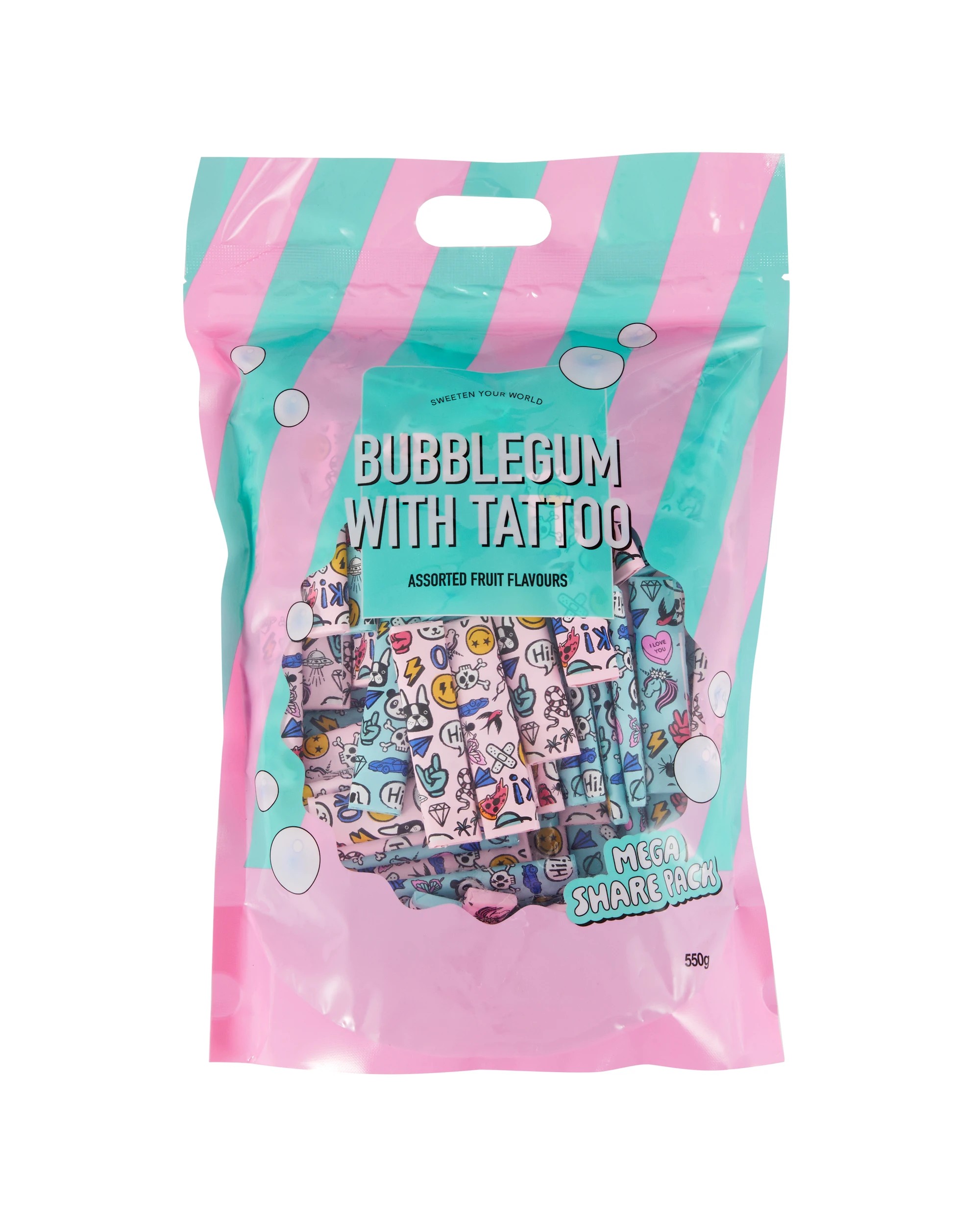 1 Bubblegum with Tattoo Mega Share Pack 550g, 1 of 3