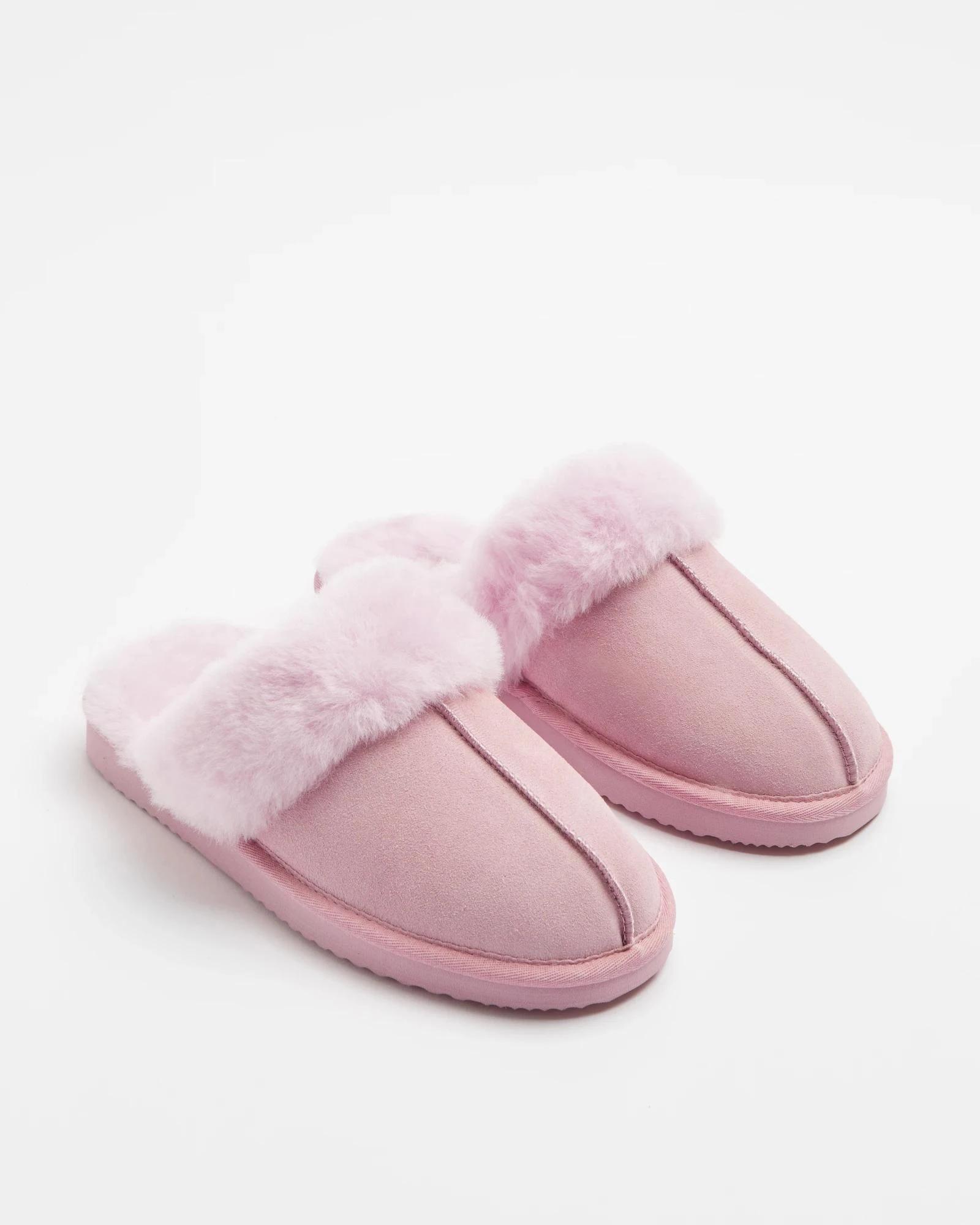 3 Australian Design Ugg Boots and Slippers Womens Sheepskin and Leather Slipper Scuff PINK, 3 of 6