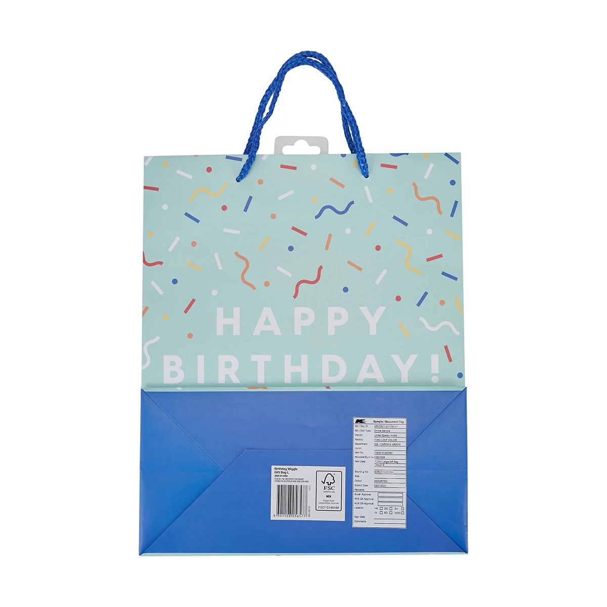 8 Birthday Wiggle Gift Bag - Large, 8 of 8