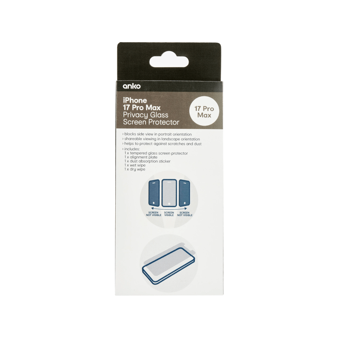 1 iPhone 17 Pro Max Privacy Screen Protector, 1 of 3