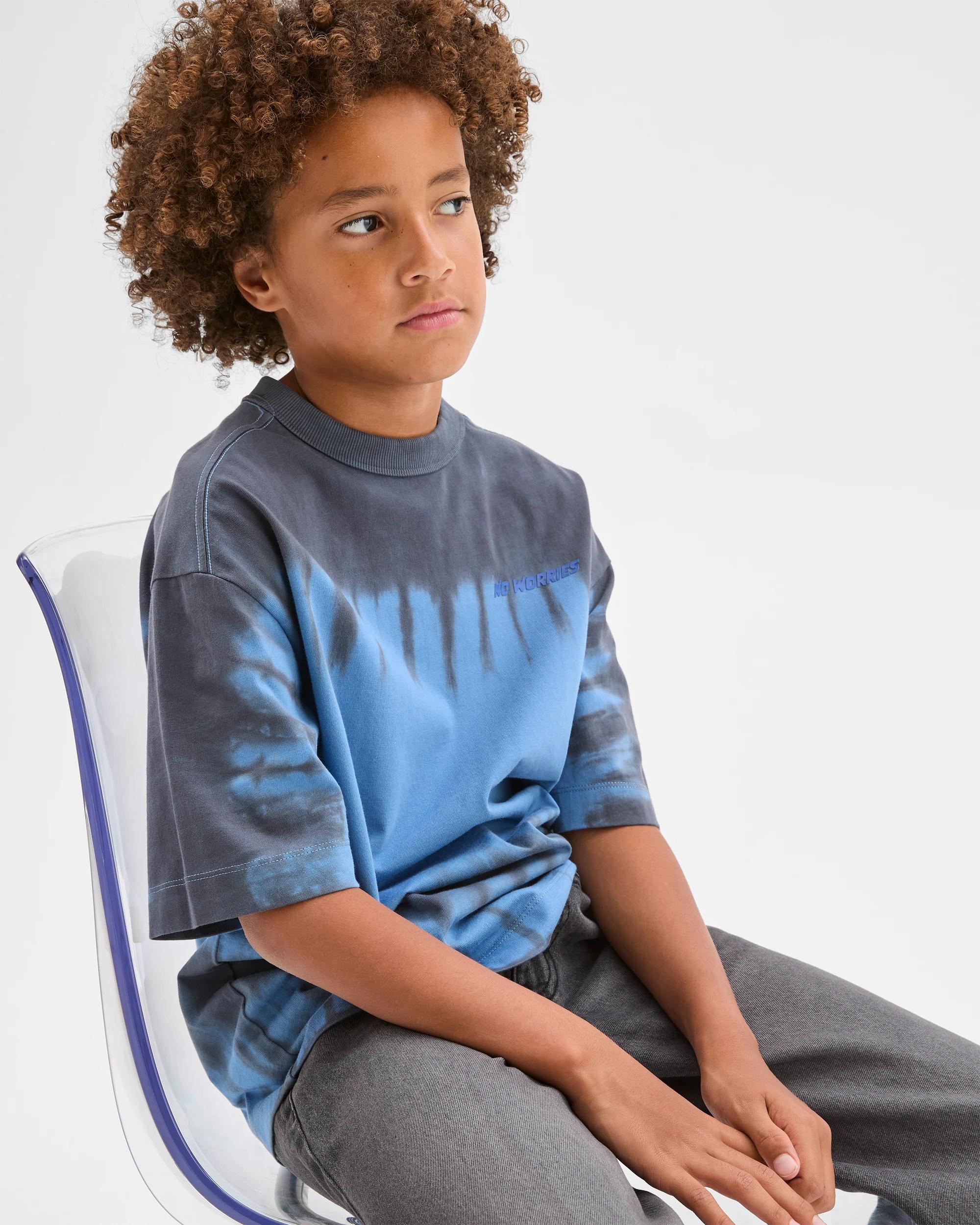 2 Target Kids Australian Cotton Oversized Tie Dye T-Shirt BLACK, 2 of 6