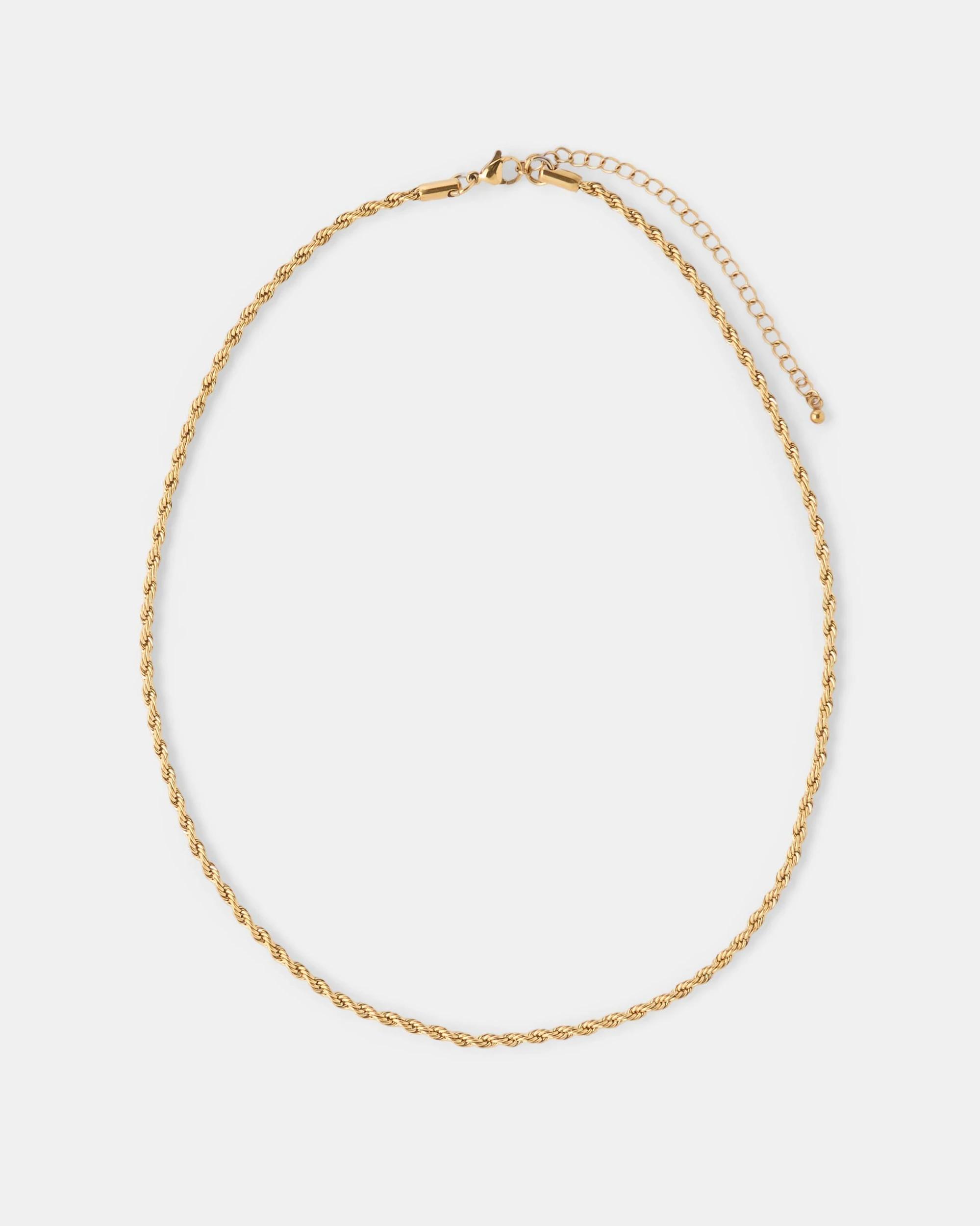 2 Waterproof Stainless Steel Link Chain Necklace - Gold Tone Gold, 2 of 3