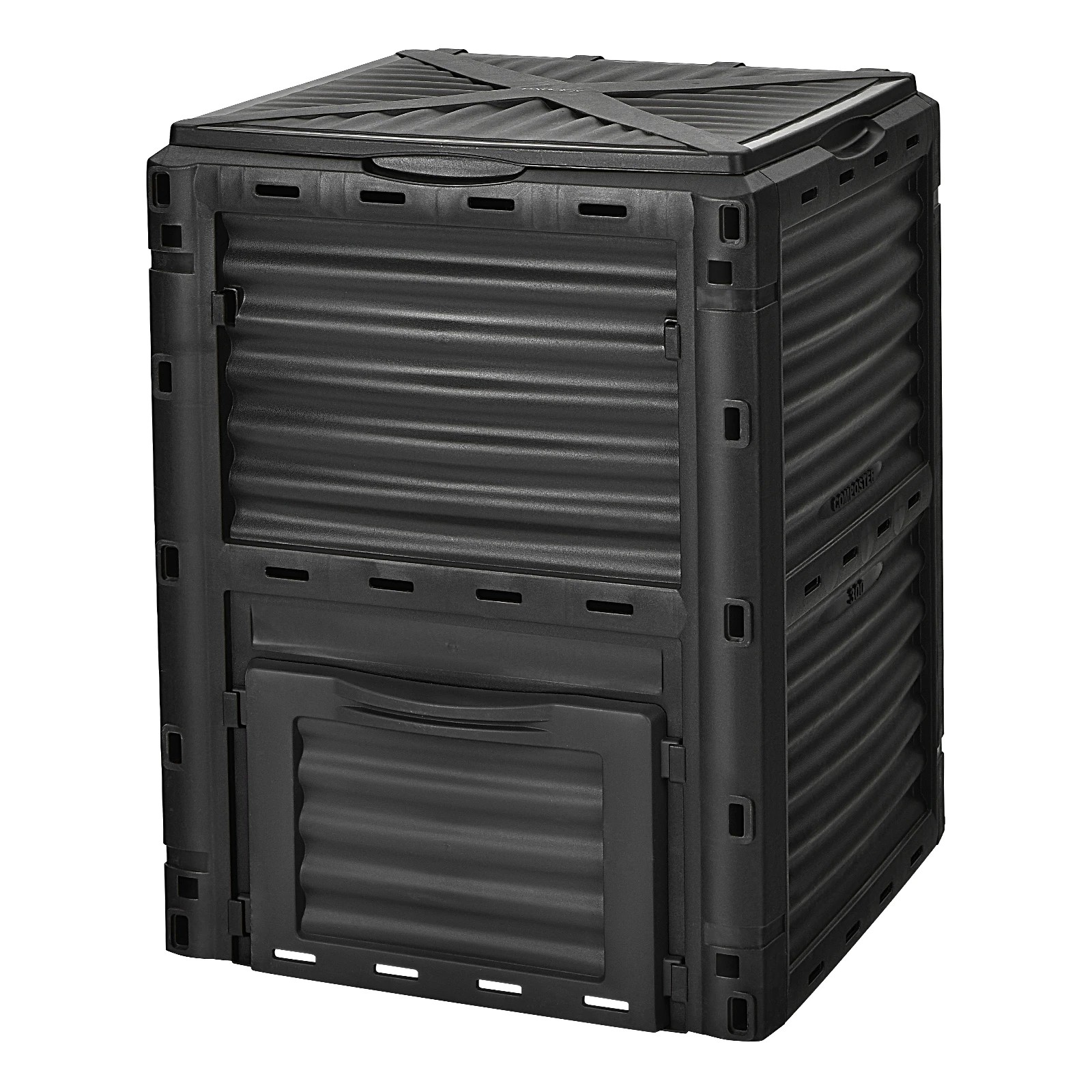 1 Costway 300L Outdoor Compost Bin Recycle Composter Food Waste Kitchen Garden Composting Box - Black, 1 of 4