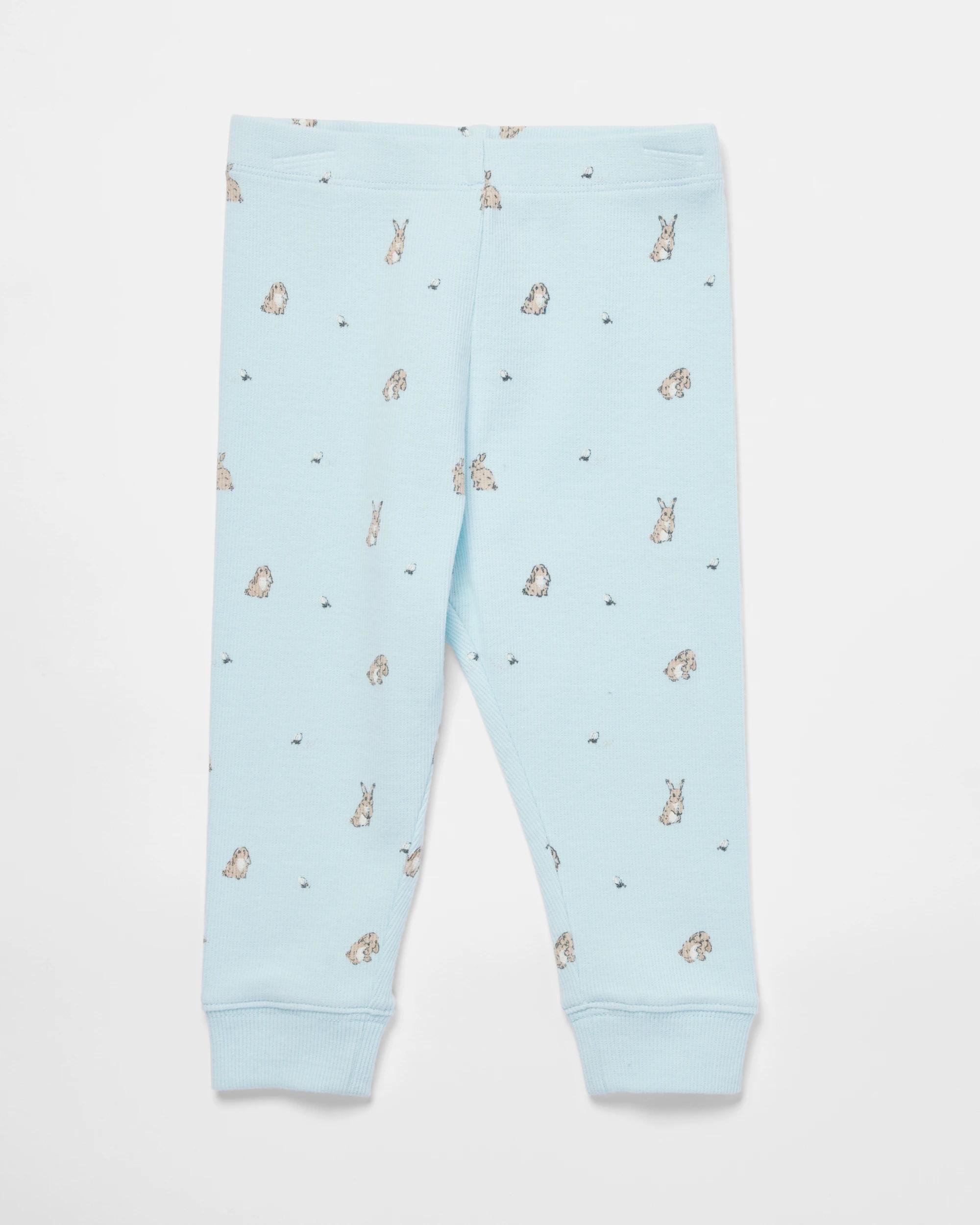 4 Cotton Ribbed Pyjama Set Blu Bnny, 4 of 8