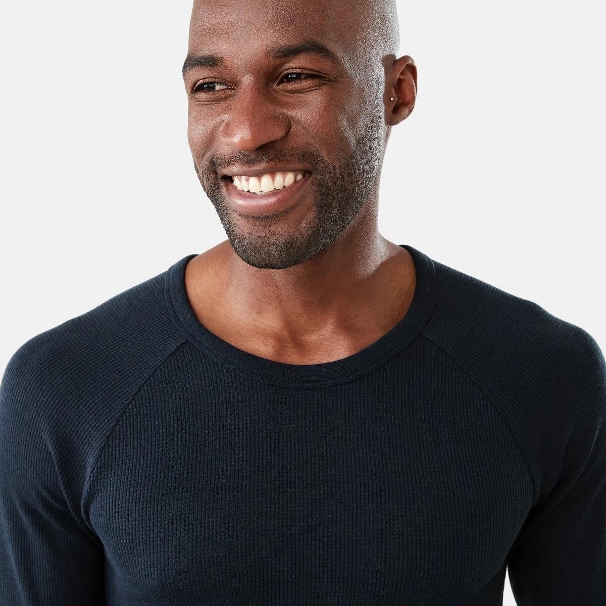 4 Long Sleeve Mini Waffle Thermal Top Bluenights, 4 of 5