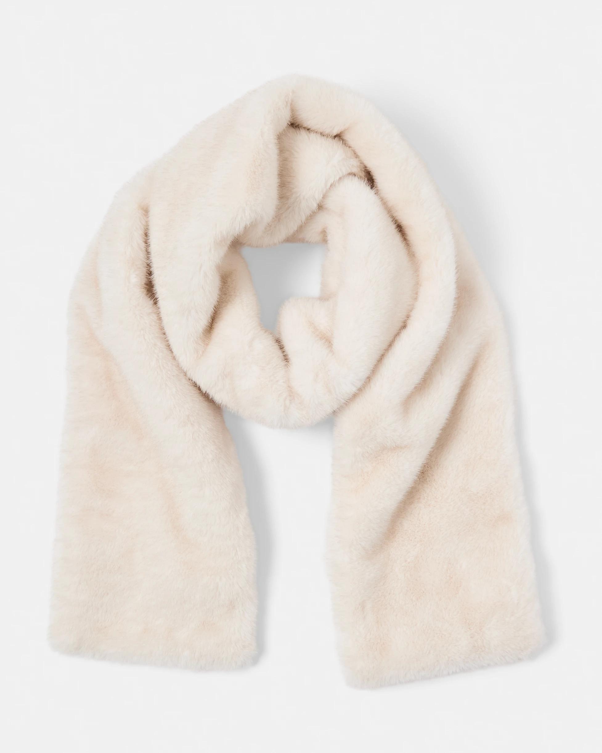 1 Faux Fur Scarf Cream, 1 of 3