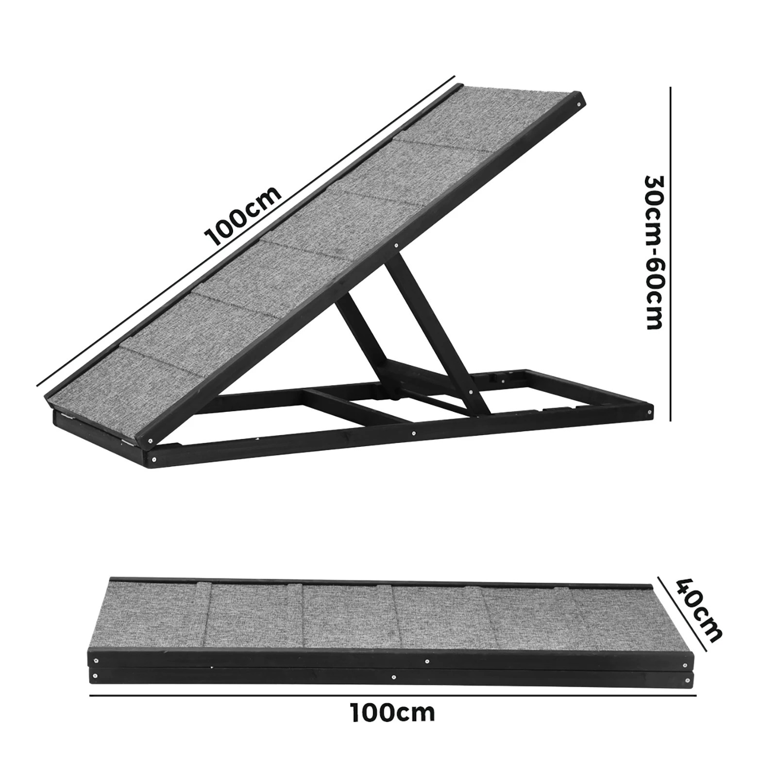5 Alopet Dog Pet Ramp Adjustable Height Dogs Stairs Bed Sofa Car Foldable 100cm - Black, 5 of 5