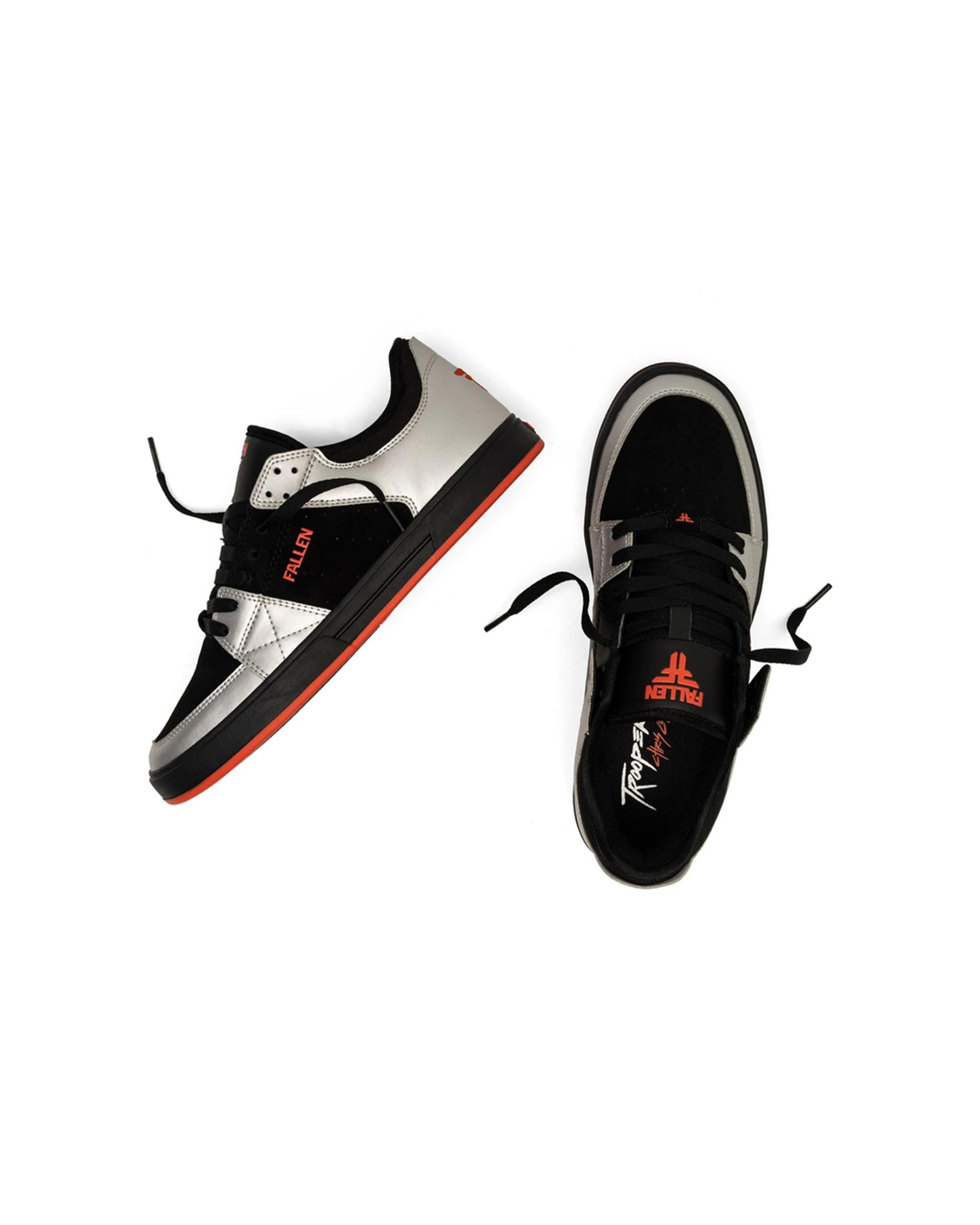 2 Fallen Footwear Men Trooper Fluro Chris Cole Skate Sneakers Shoes BK/SL, 2 of 4