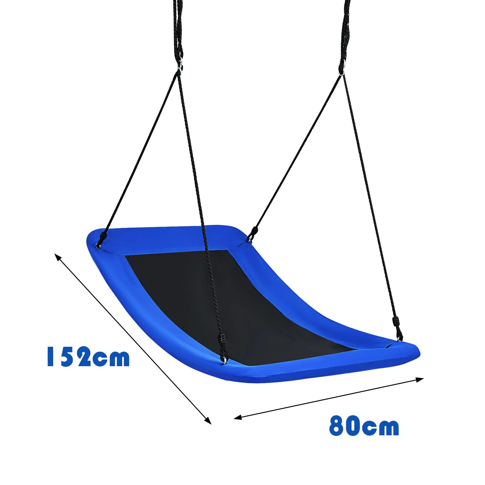 2 Costway Rectangle Tree Swing Flying Hammock Chair Adjustable Outdoor Garden Yard - Blue, 2 of 2
