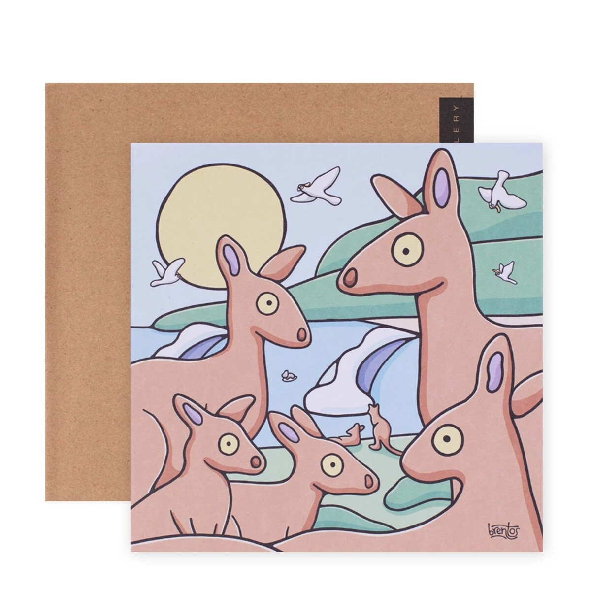 1 Hallmark x Brentos Gallery Blank Greeting Card - Kangaroos, 1 of 3