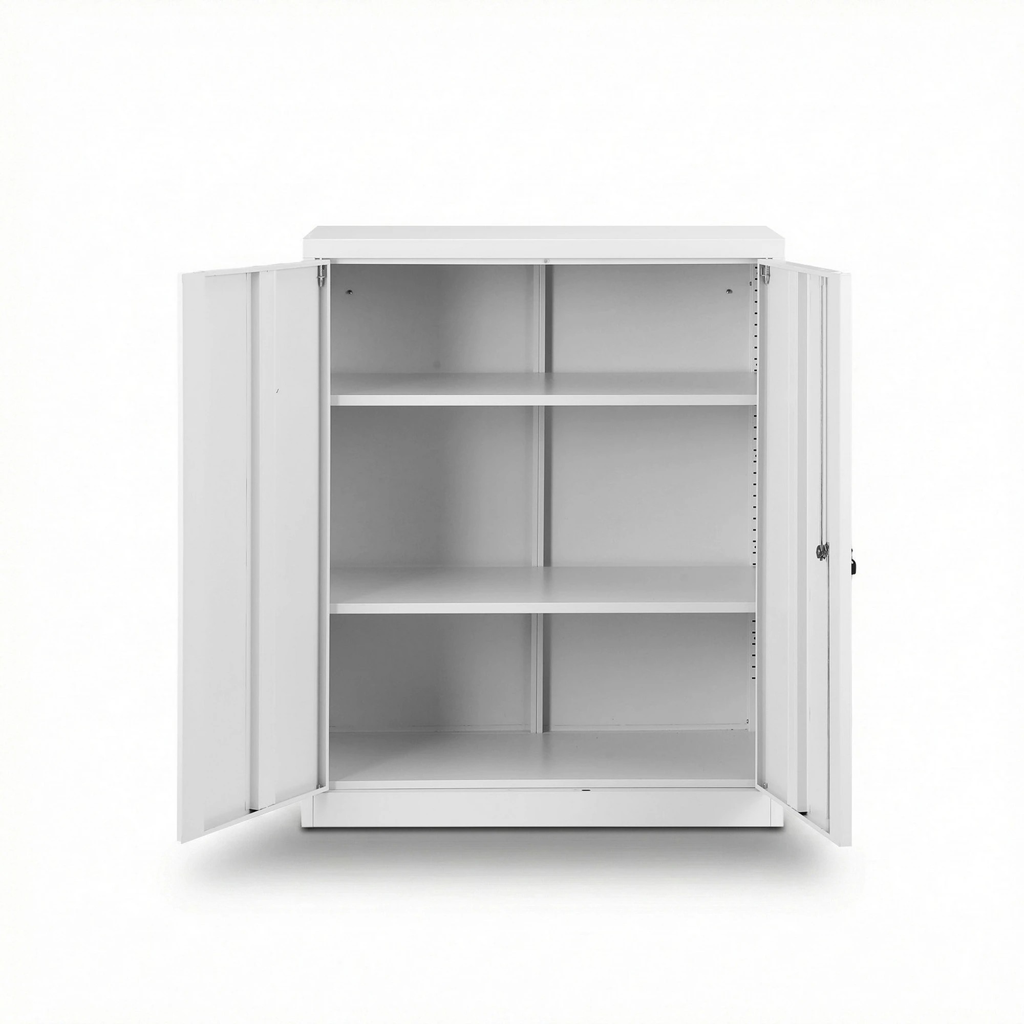 3 Artiss Steel Locker Cabinet Filing Mental Storage 3-Point Lock Adjustable - White, 3 of 3
