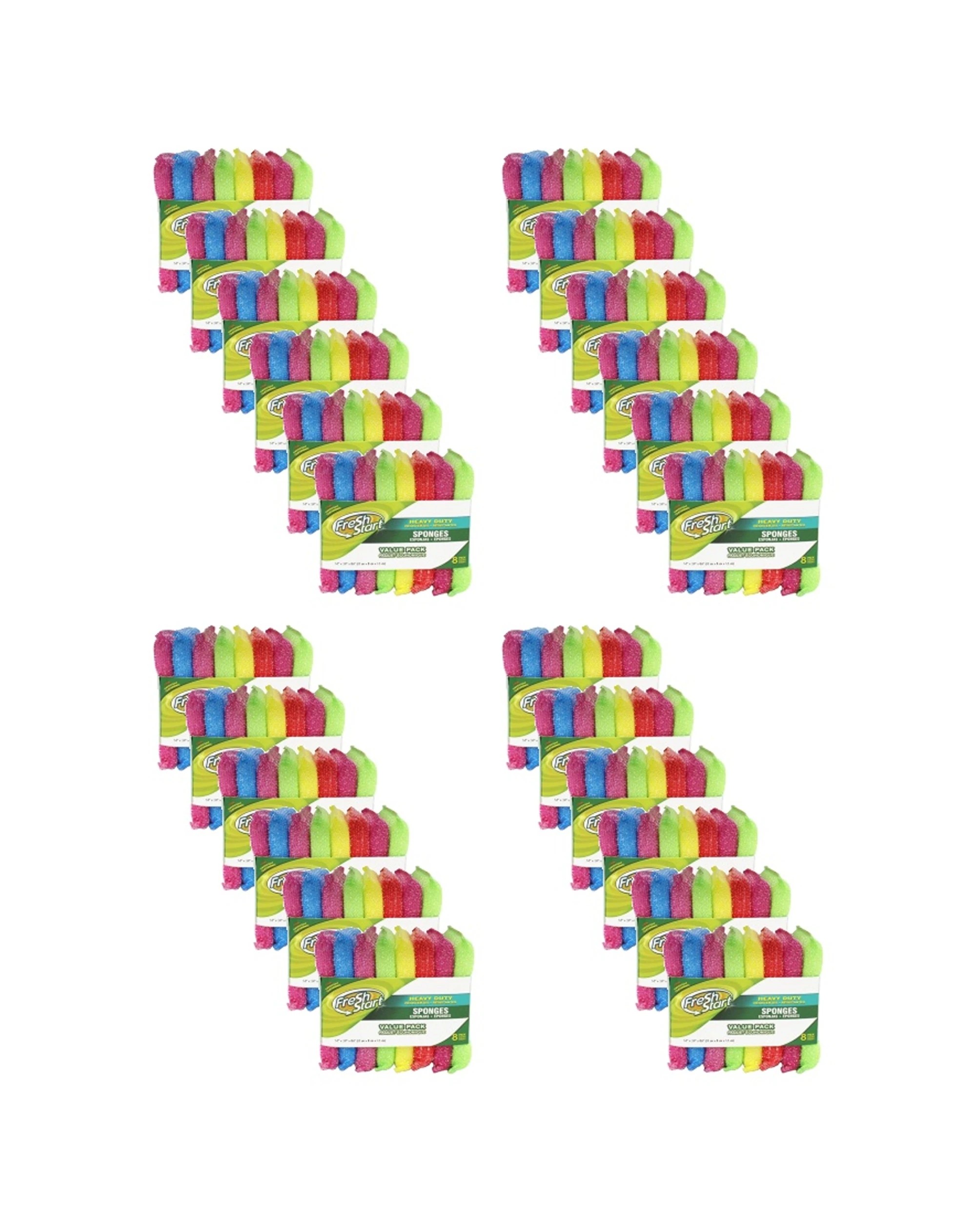1 Fresh Start 24x 8pc Heavy Duty Durable Cleaning Sponges Multicolour - Multi, 1 of 4