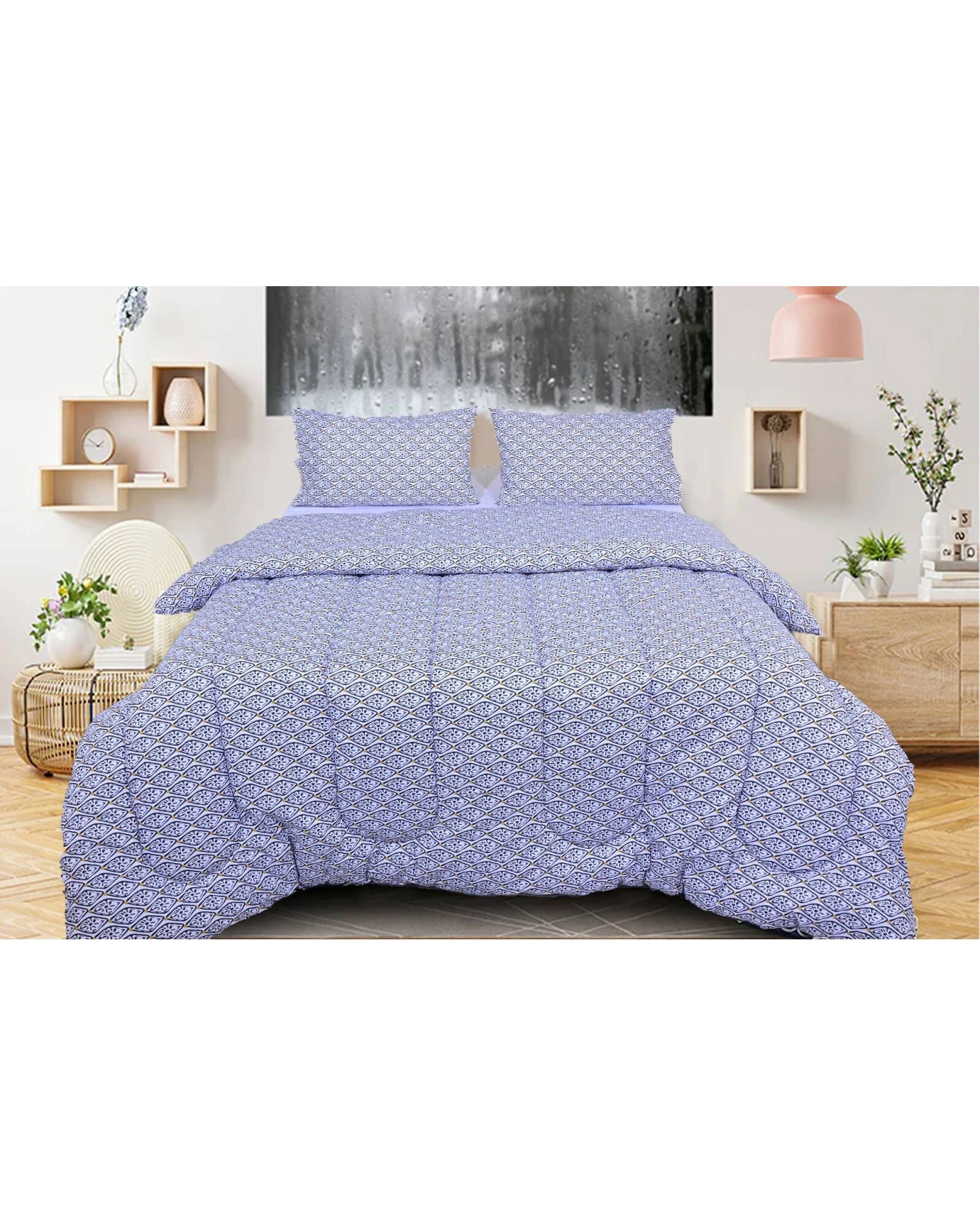 1 BR Home King Comforter Set with Two Pillow Cases in Diamond Pattern - King Bed, 1 of 1