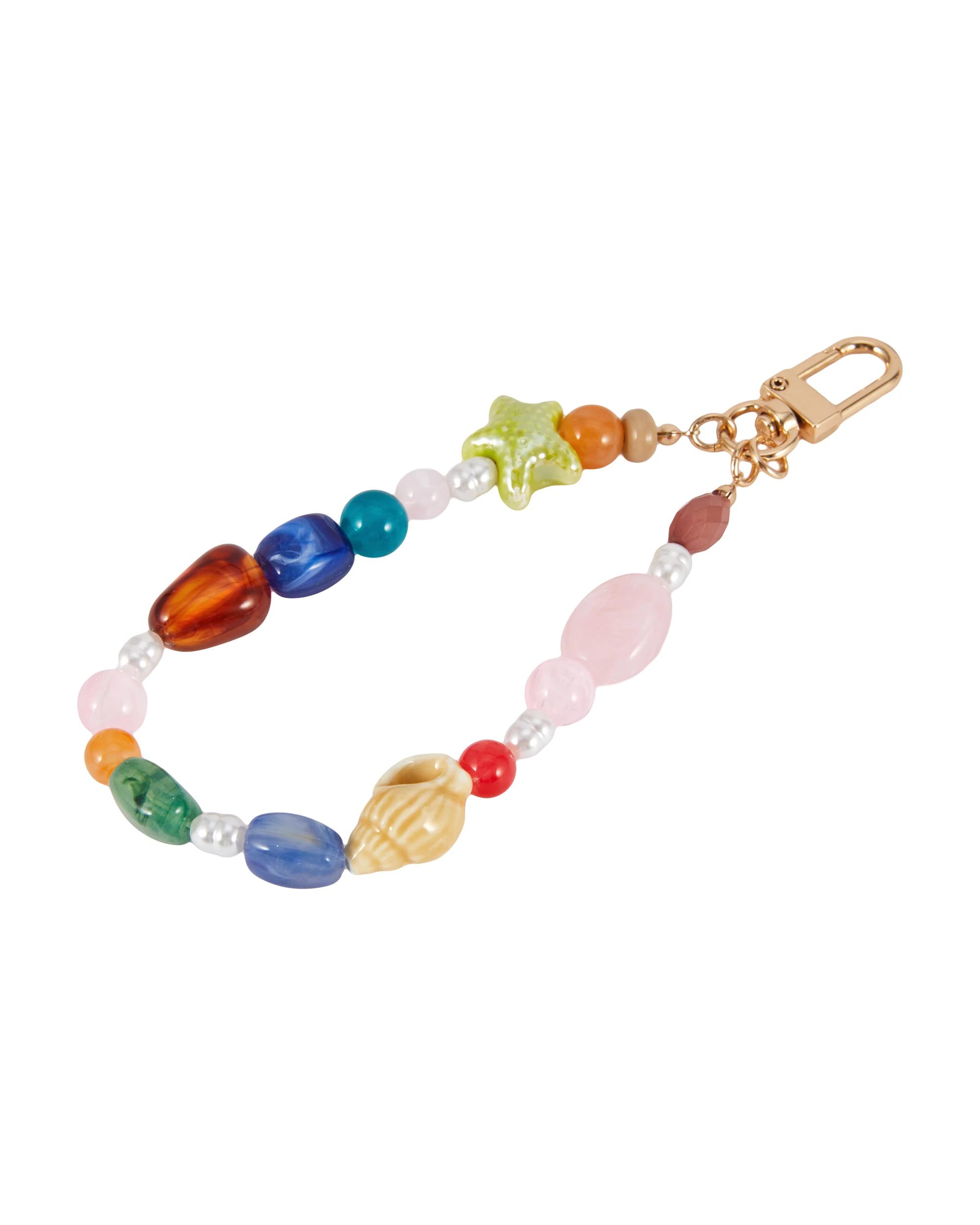 3 Multi Bead Charm Keyring Pink, 3 of 3