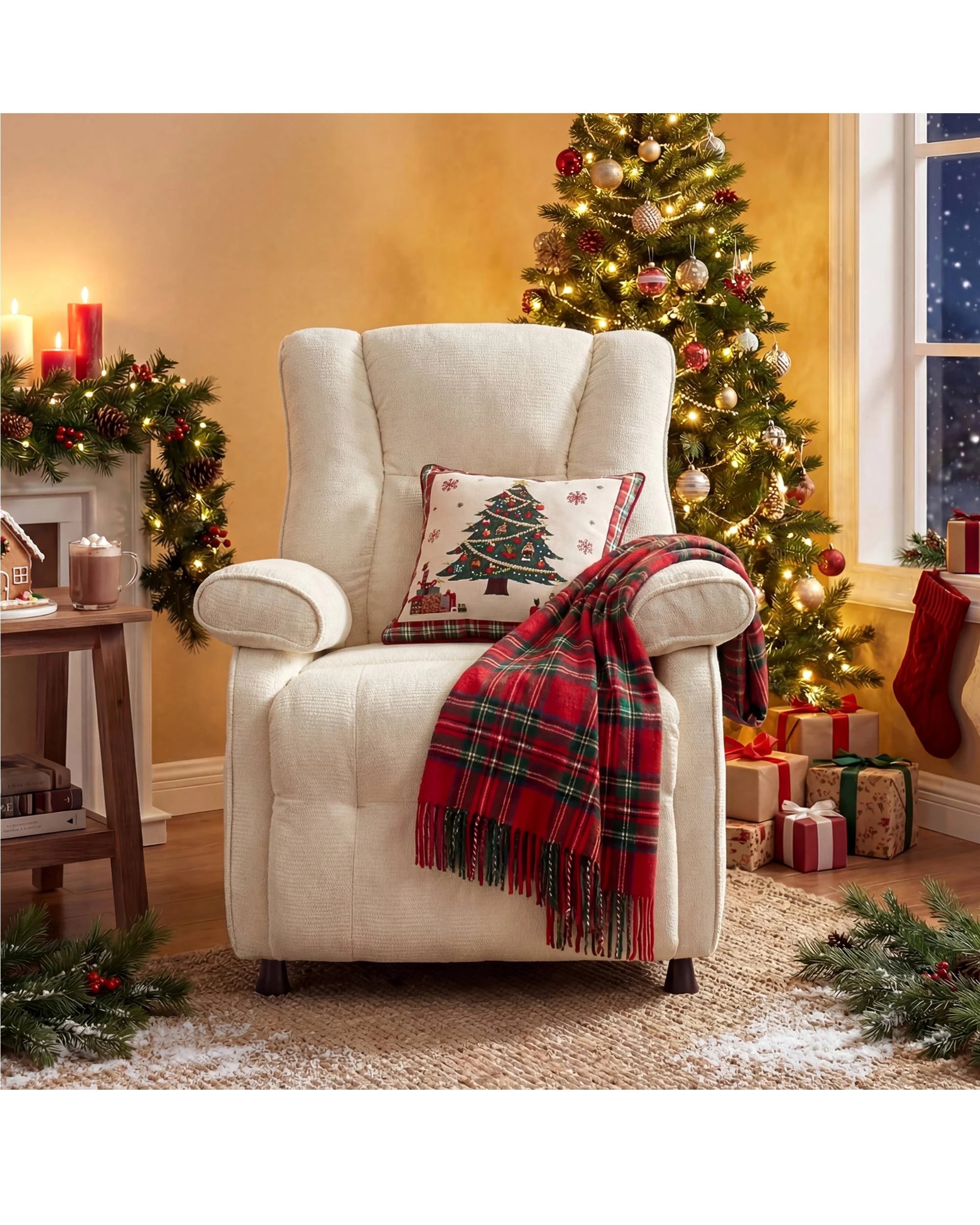 9 Advwin Recliner Chair Electric Adjustable Backrest and Footrest Lounge Armchair - Beige, 9 of 9
