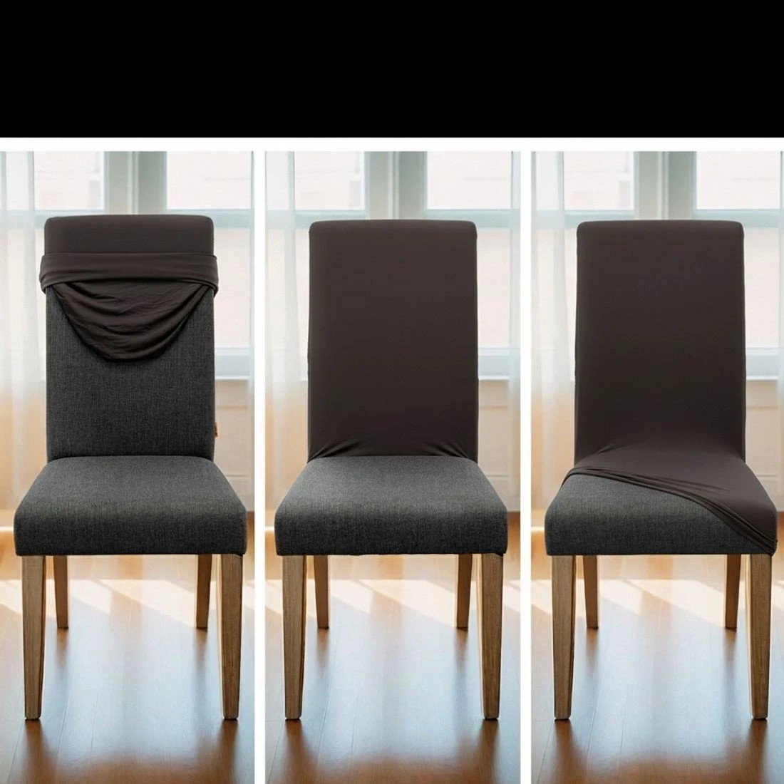 6 Artiss Dining Chair Covers 4x Slipcovers Spandex Stretch Banquet Party Dark - Charcoal, 6 of 6