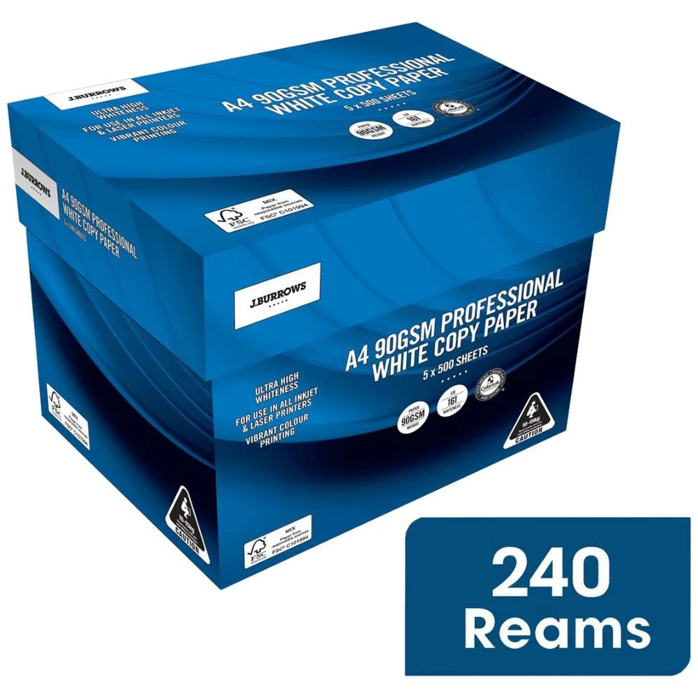 1 J.Burrows 90gsm Pro A4 Copy Paper 500 Sheets 240 Reams, 1 of 1