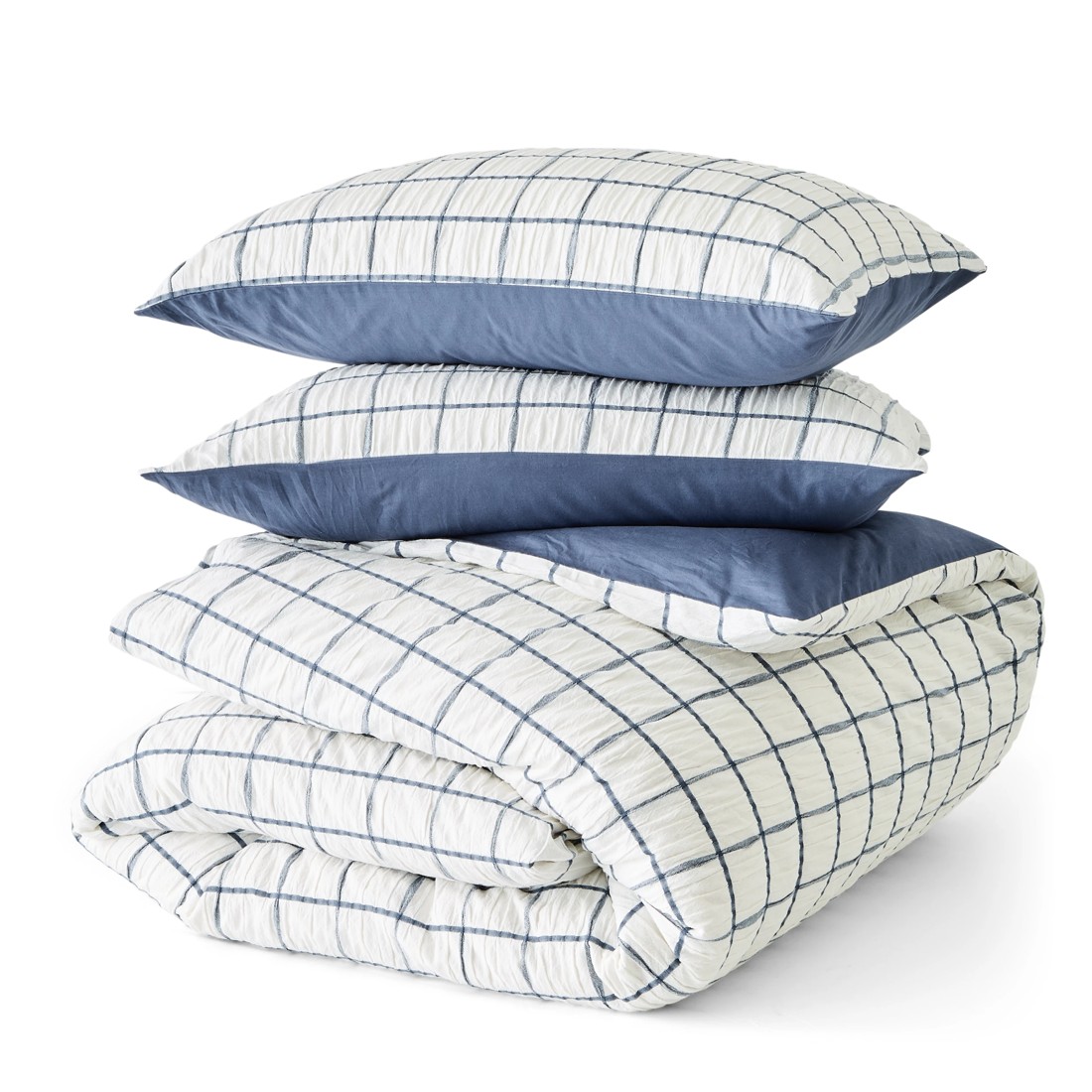 6 Rhys Check Australian Grown Cotton Quilt Cover Set - Double Bed, 6 of 7