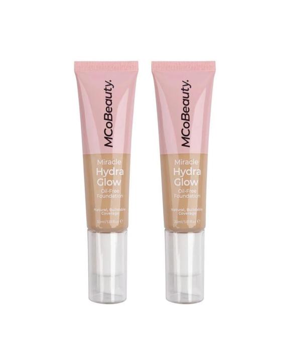2 x MCoBeauty Miracle Hydro Glow Oil Free Foundation 30mL - Medium Buff - Beige